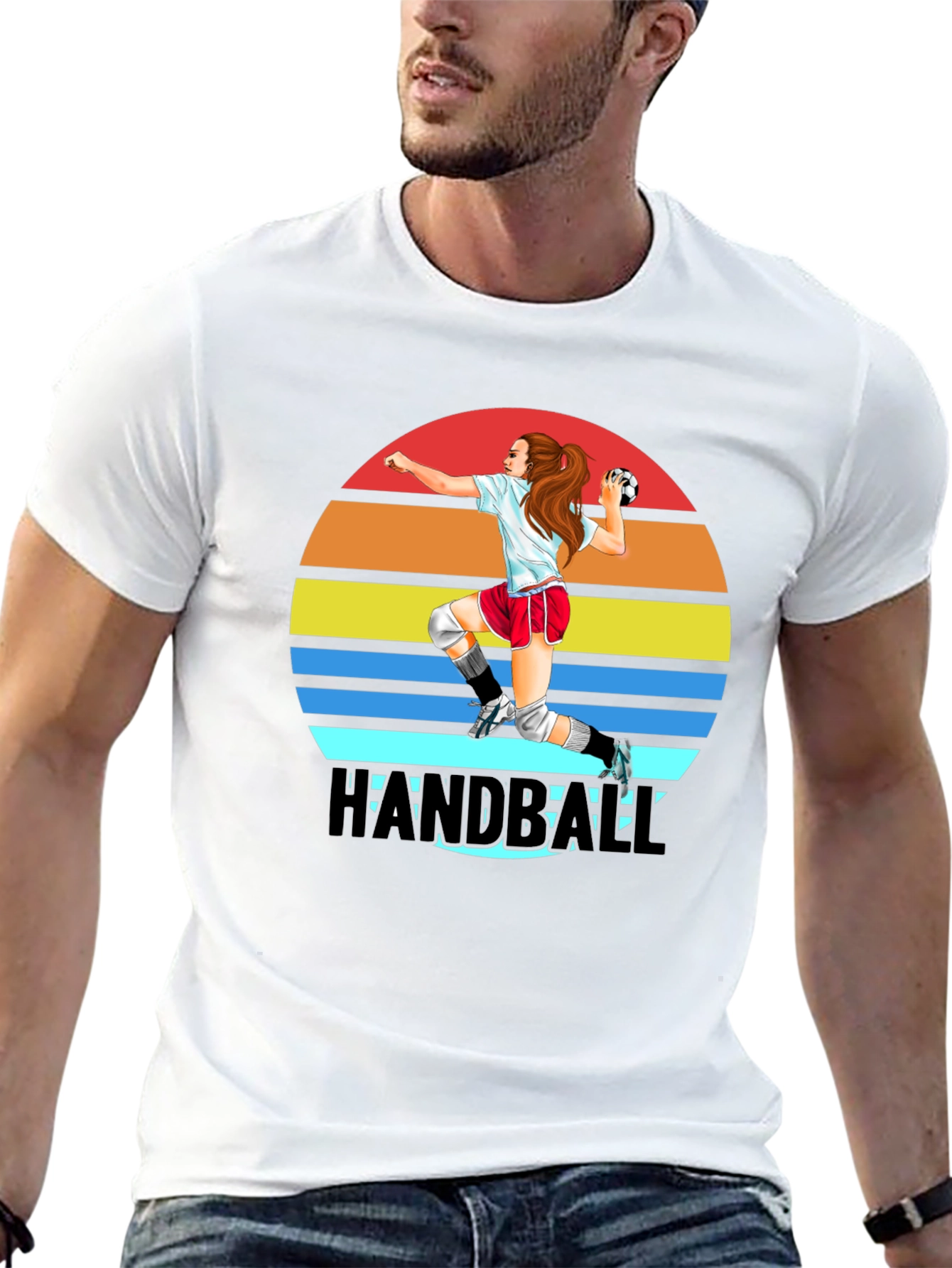 Handball Player Graphic T-Shirt