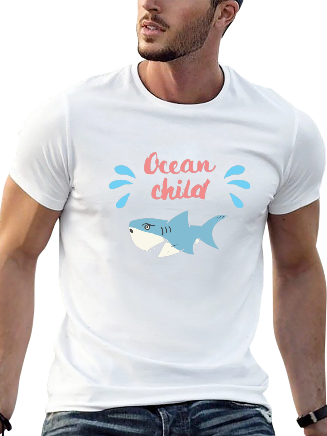 Ocean Child Graphic Tee - Black Cotton T-Shirt