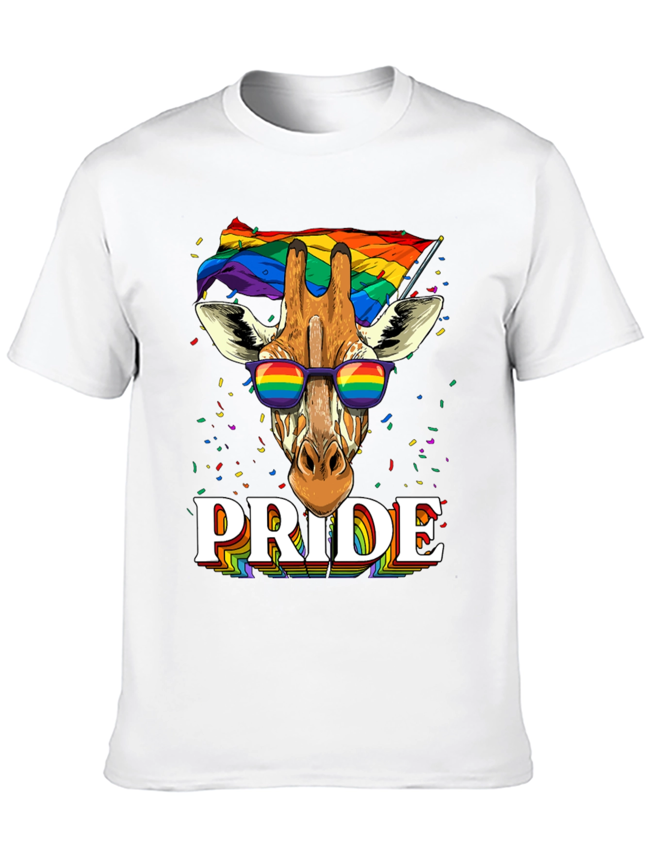 Pride Giraffe Graphic Tee - LGBT Rainbow T-Shirt