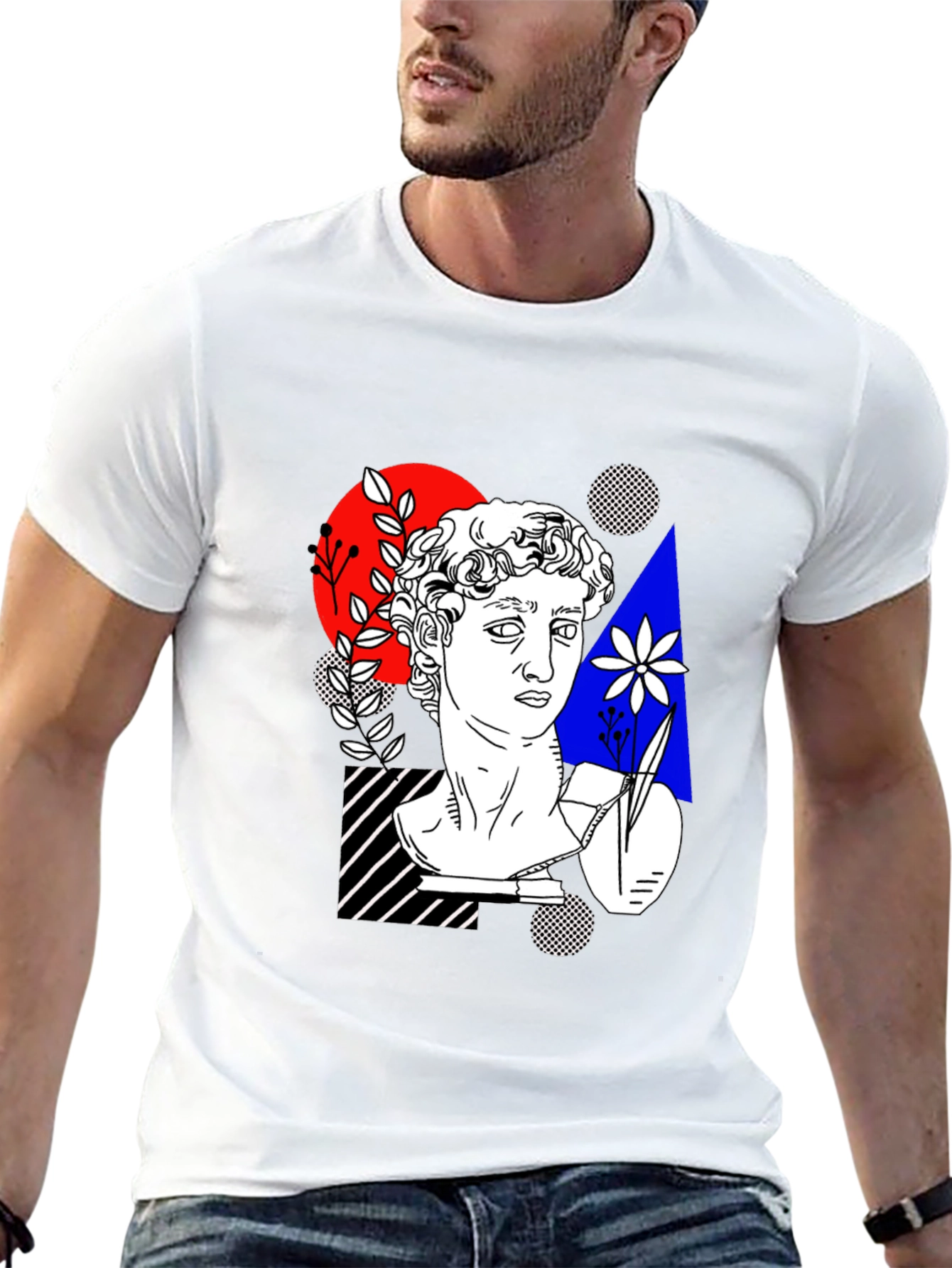 Abstract Art Tee - Statue Head Print