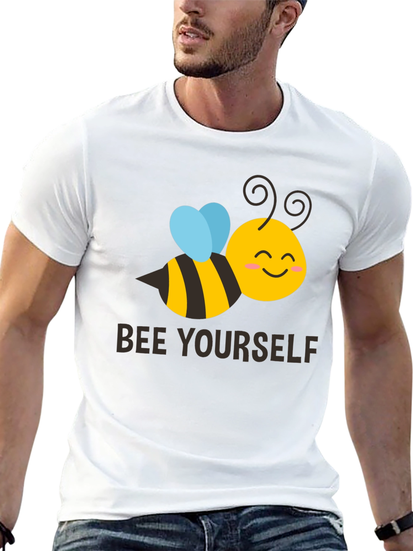 Bee Yourself Graphic T-Shirt - Black Crew Neck