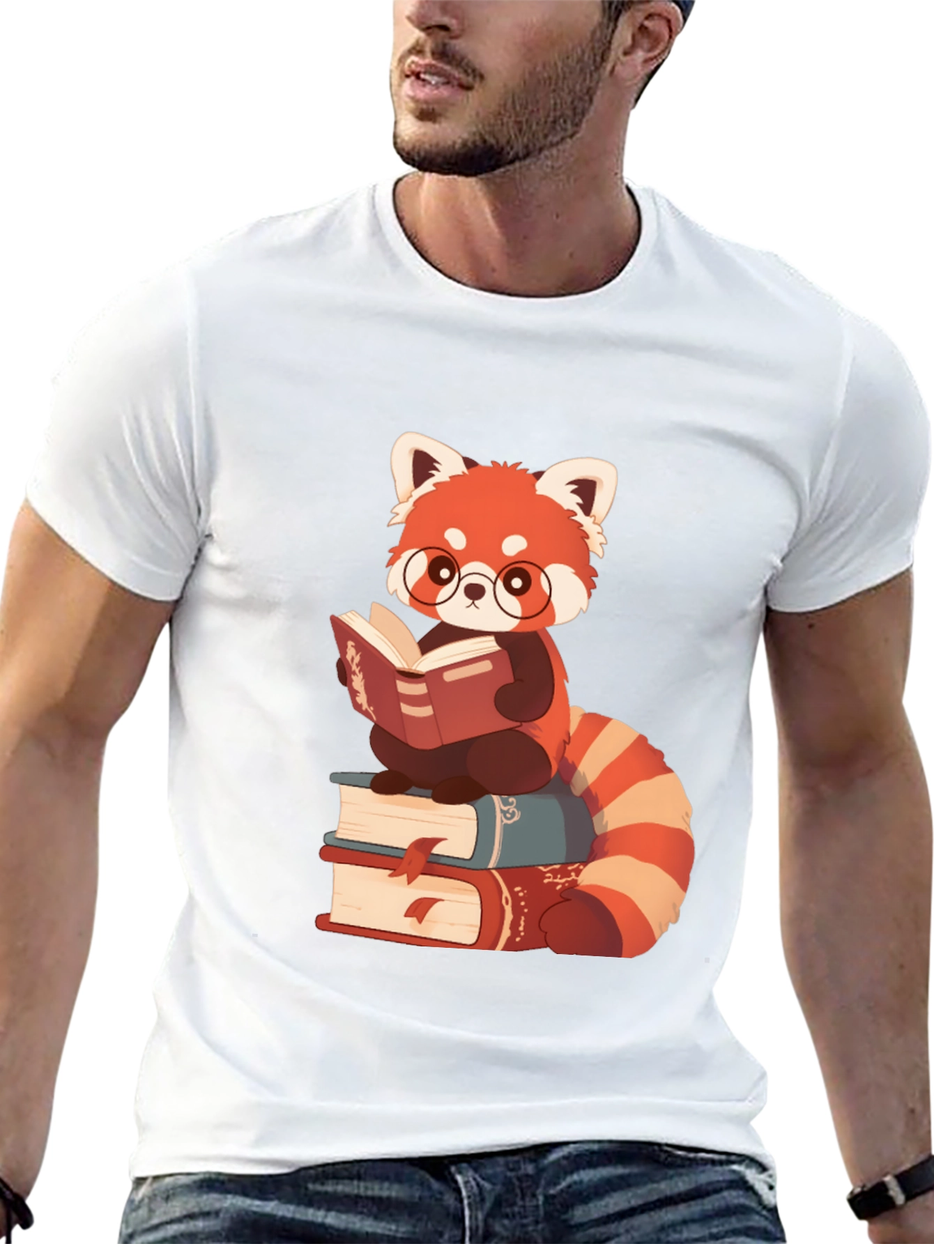Red Panda Reading T-Shirt