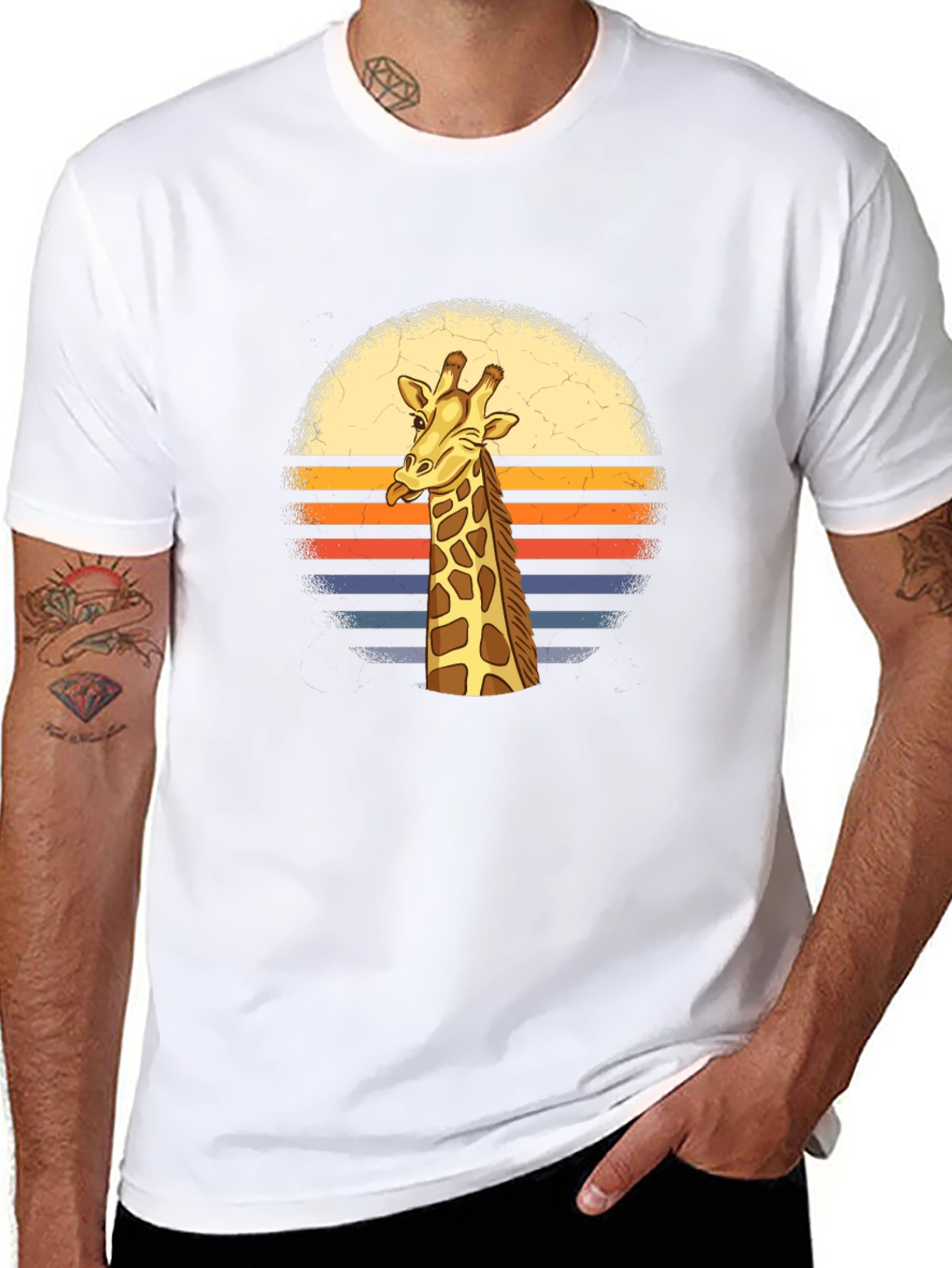 Retro Giraffe T-Shirt - Stylish Graphic Tee