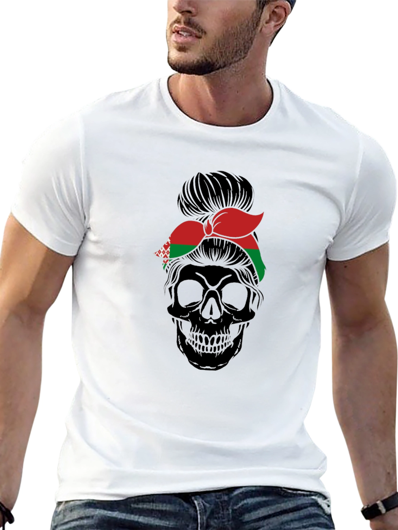 Belarus Messy Bun Skull Tee