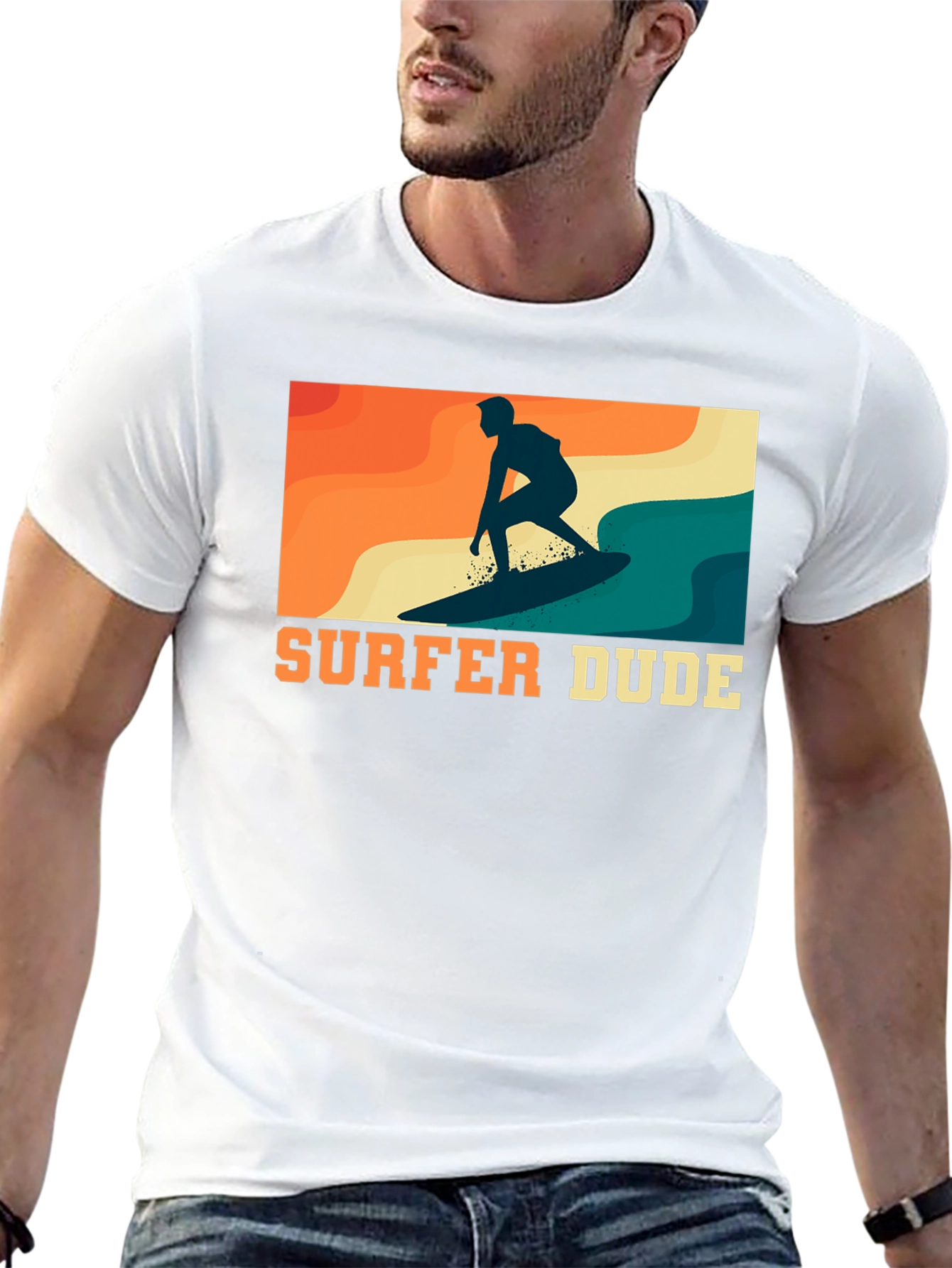 Surfer Dude Graphic Tee - Retro Style