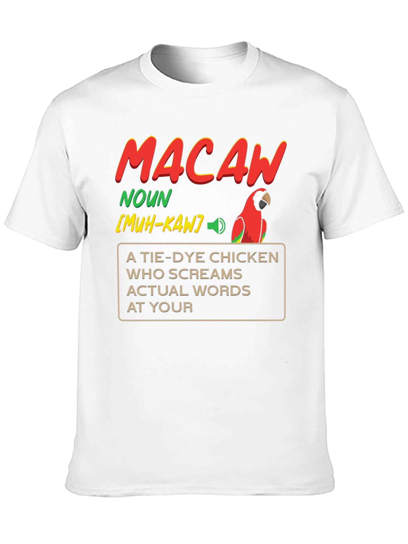 Macaw Definition Graphic T-Shirt - Novelty Bird Lover Tee