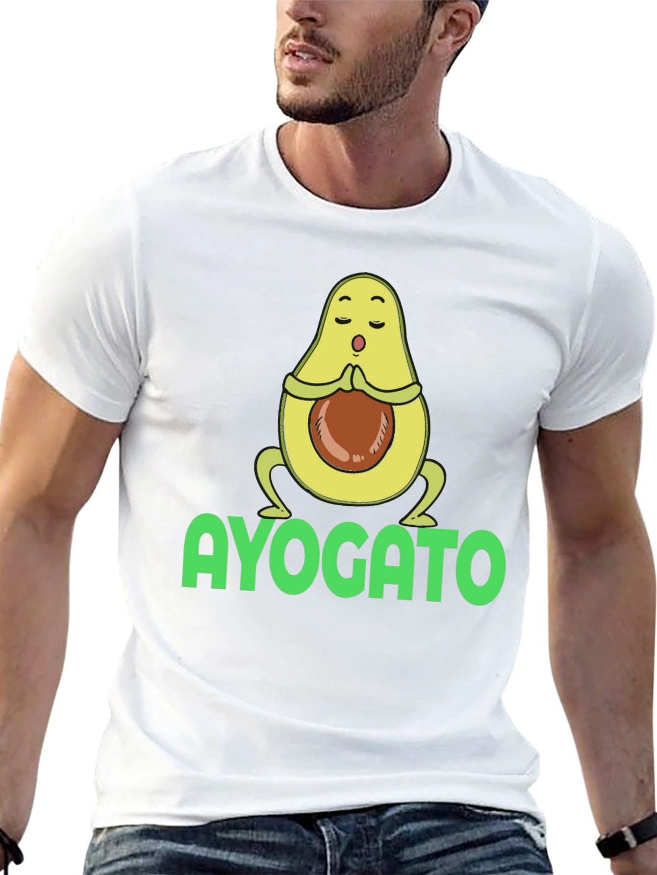 Ayogato T-Shirt - Meditating Avocado Yoga Tee
