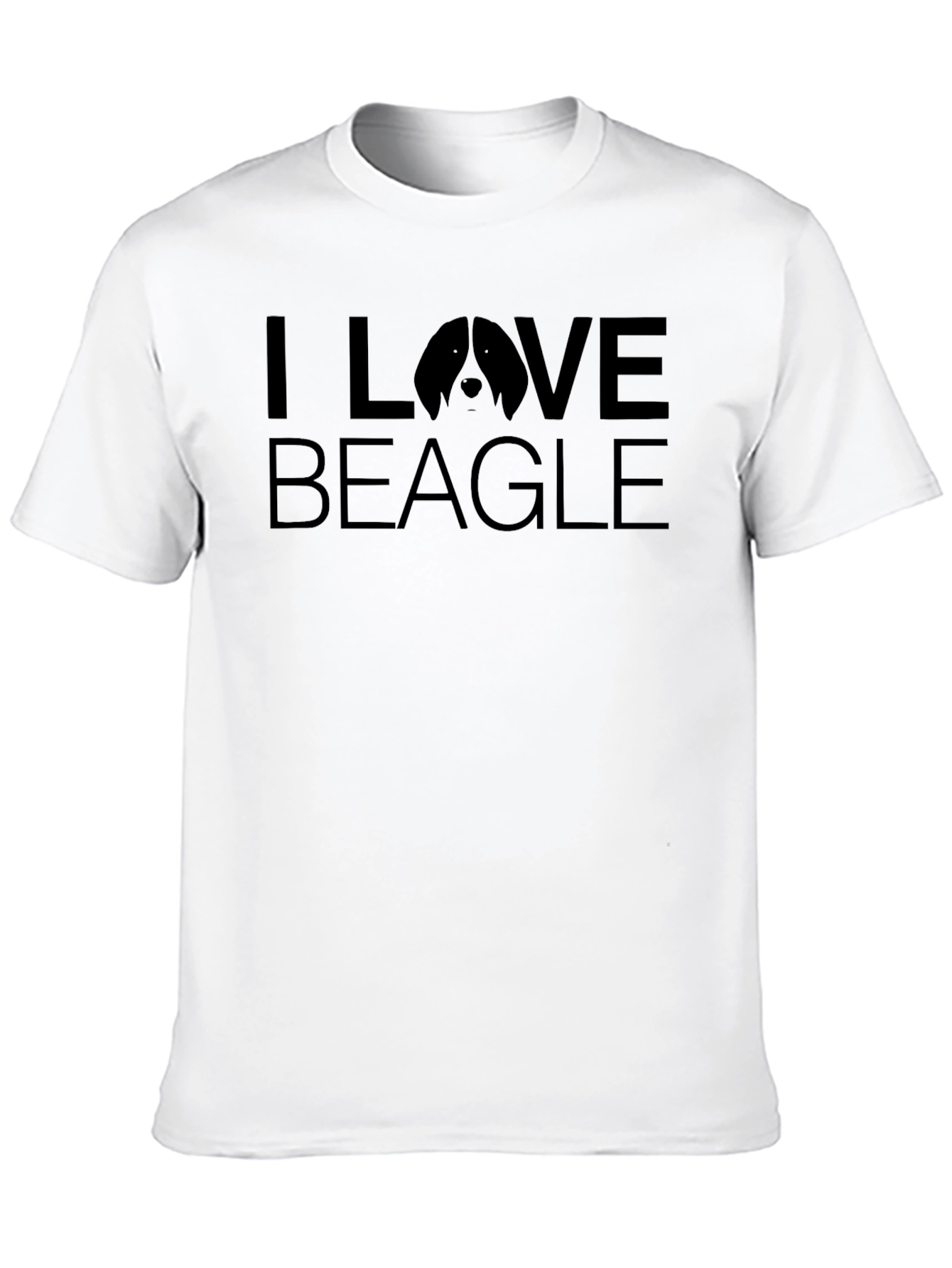 I Love Beagle T-Shirt - Black Crew Neck Tee