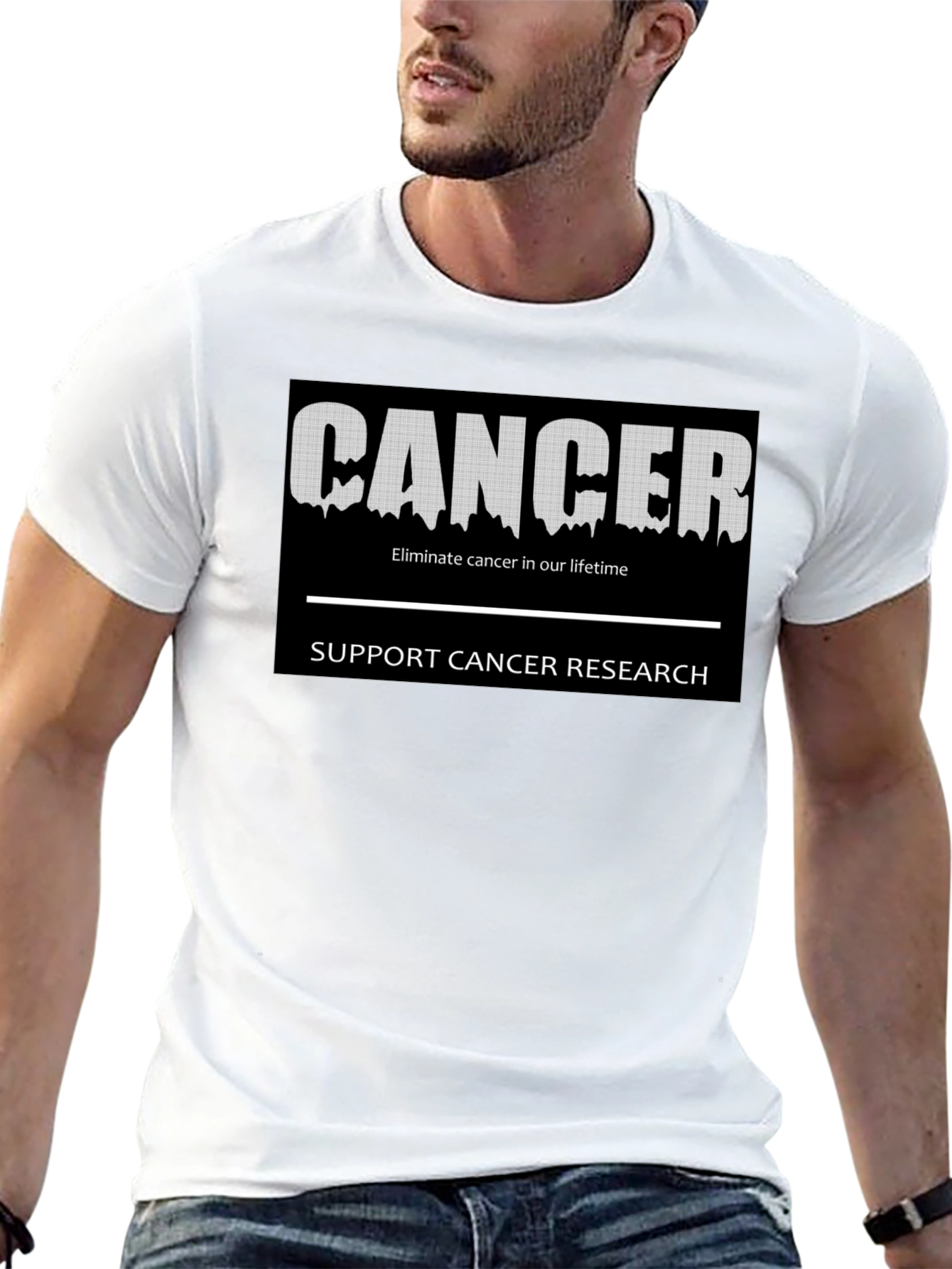 Support Cancer Research Black T-Shirt