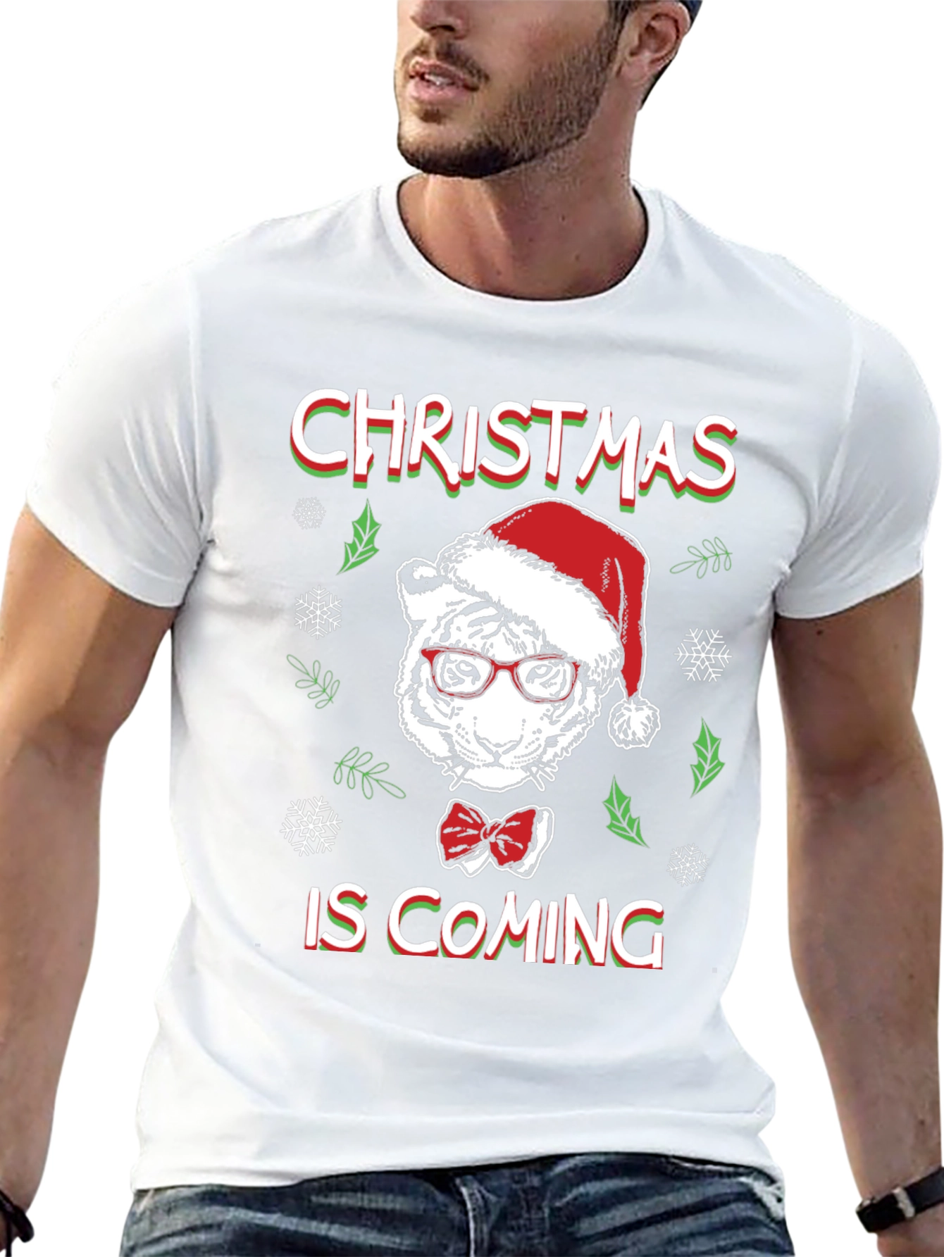 Christmas Tiger T-Shirt - Holiday Style