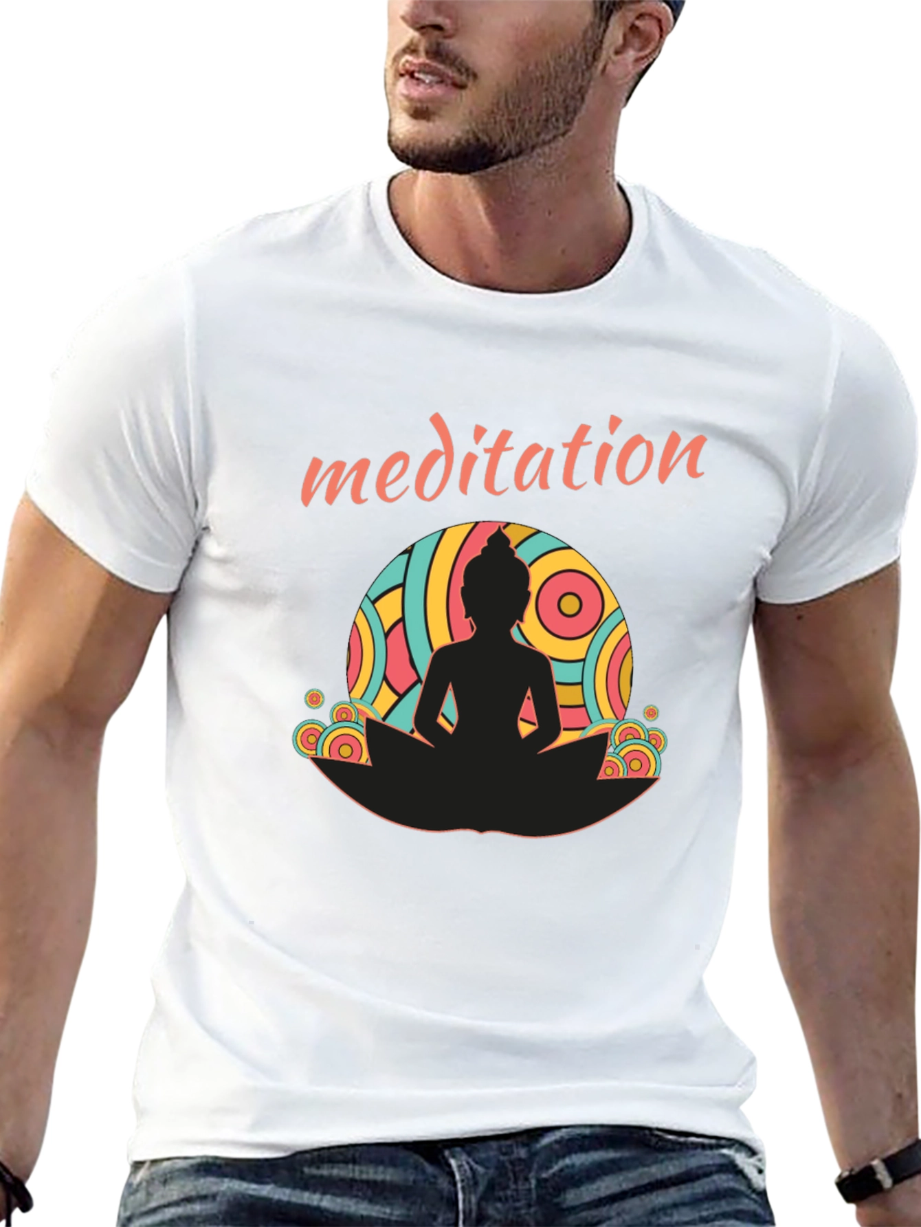 Meditation Buddha Graphic Tee - Unisex Black T-Shirt