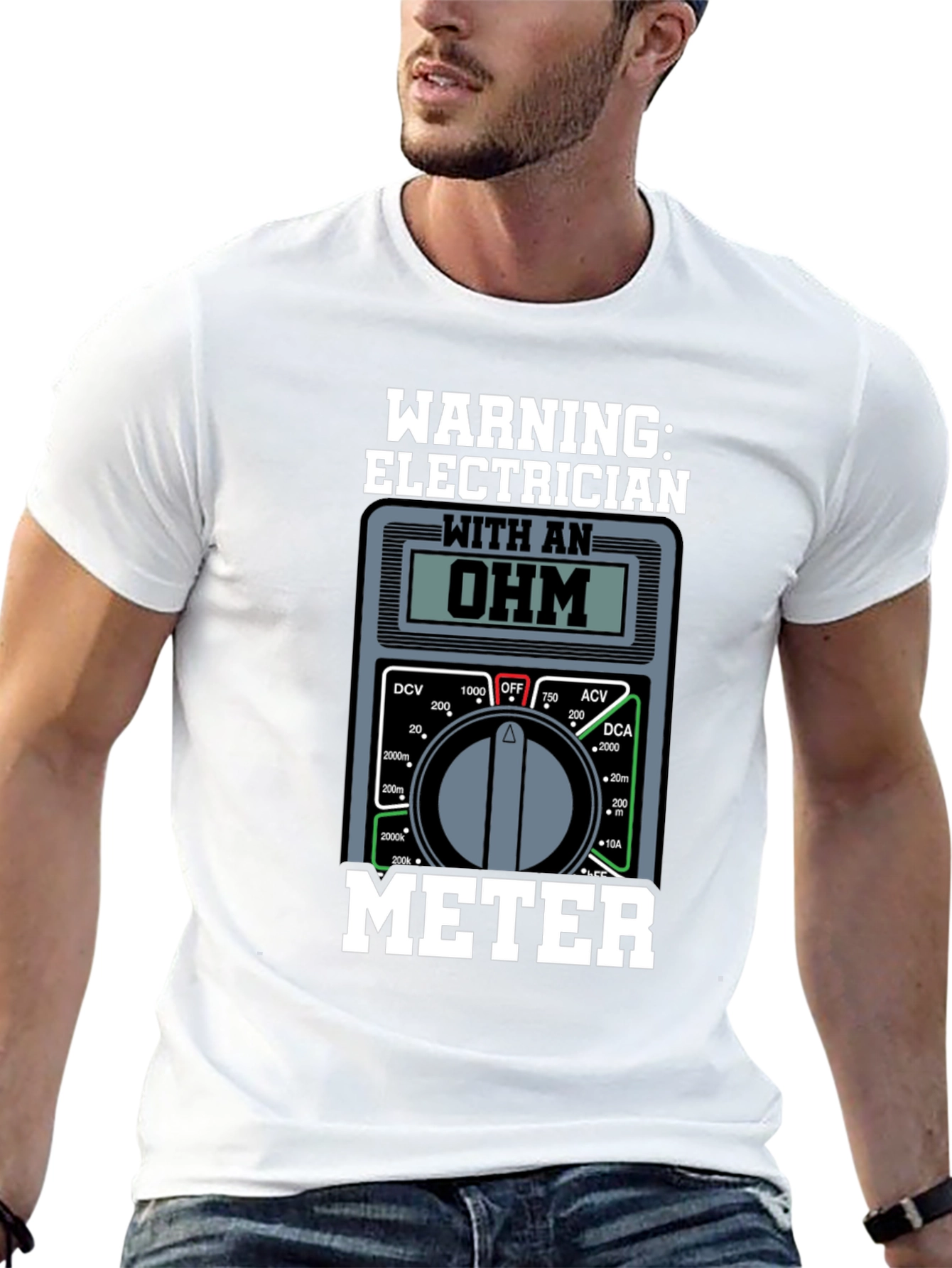 Electrician Ohm Meter Warning T-Shirt