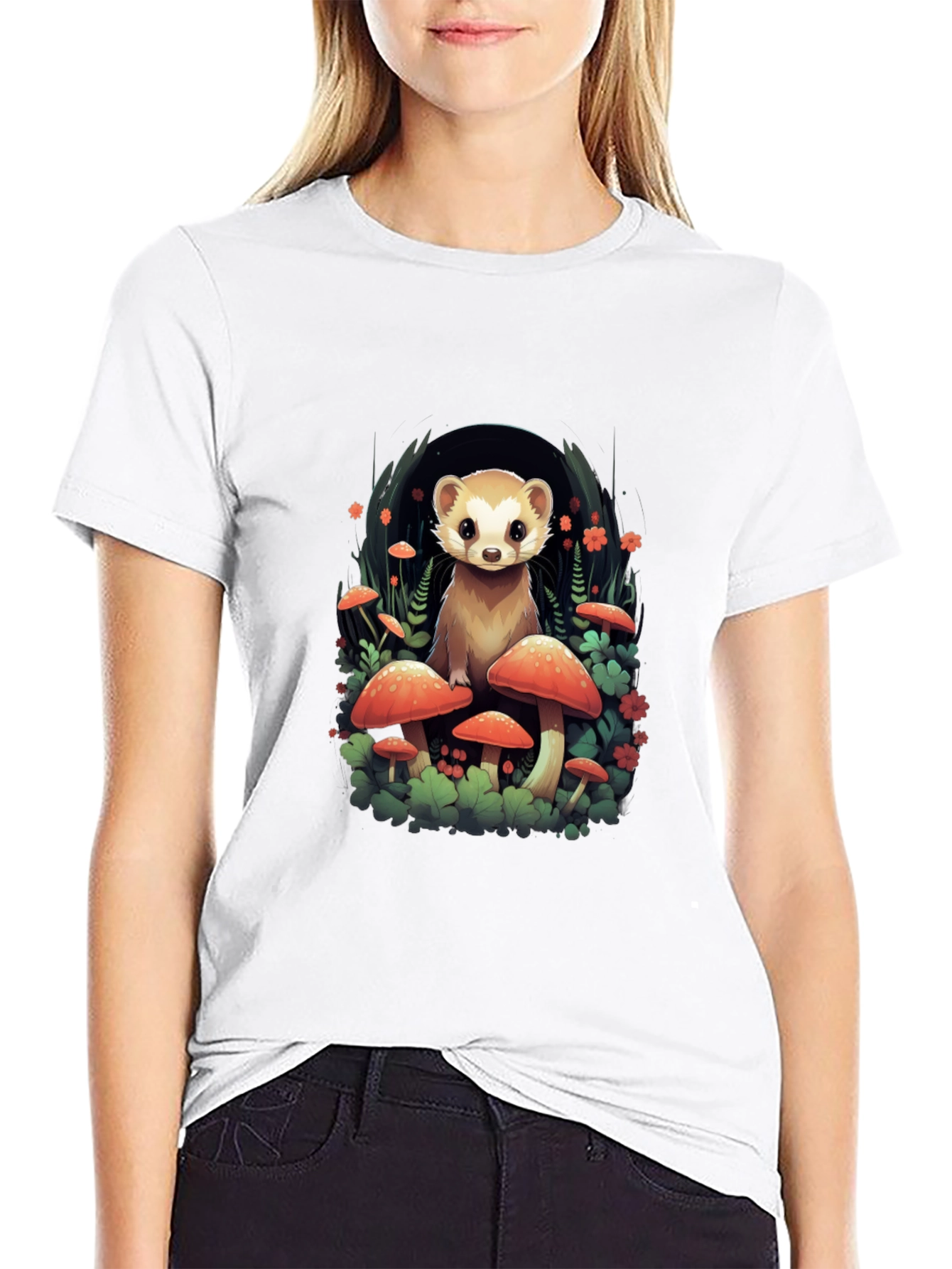 Mushroom Ferret Graphic Tee