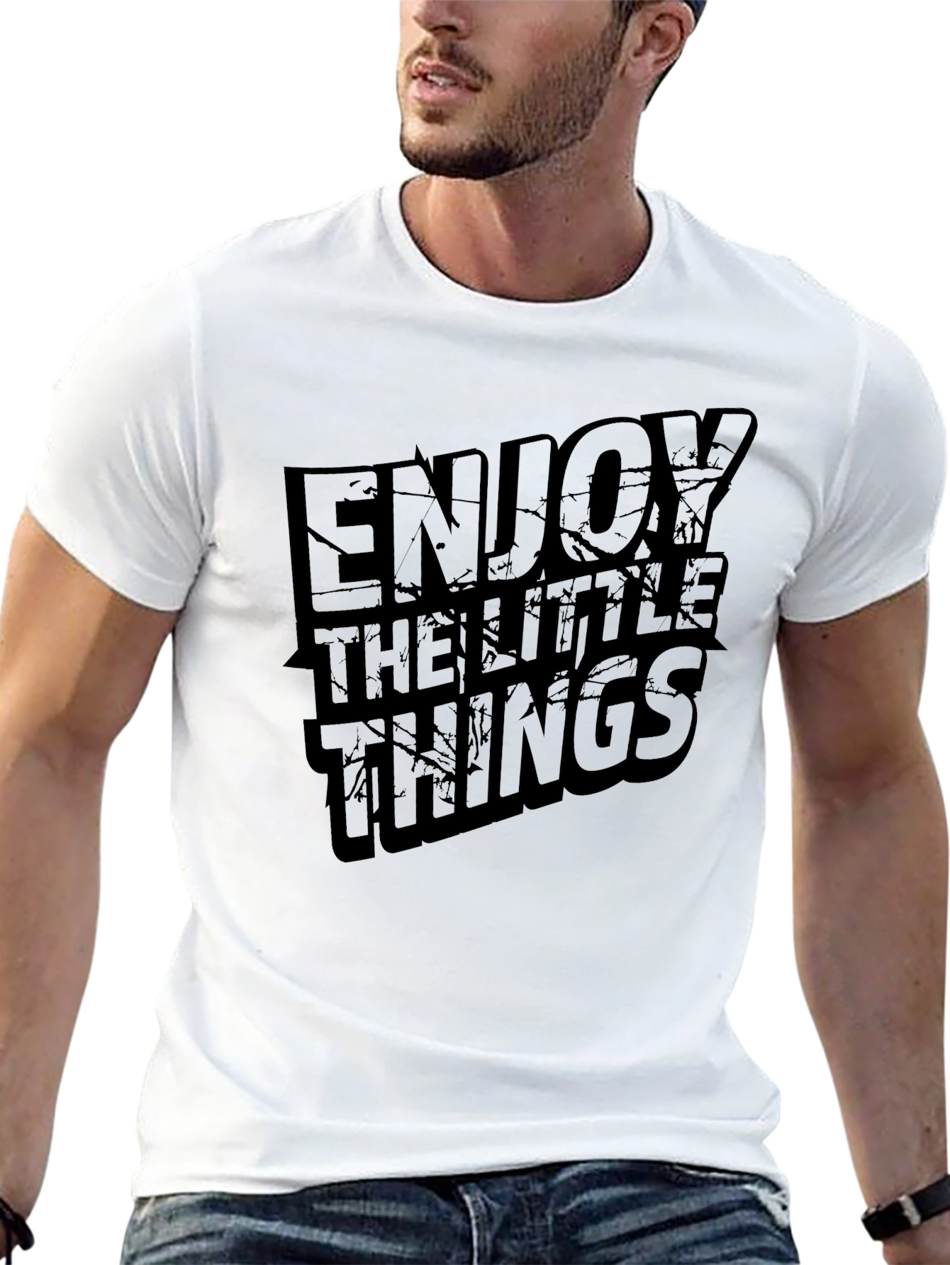 Enjoy The Little Things Black Graphic Tee