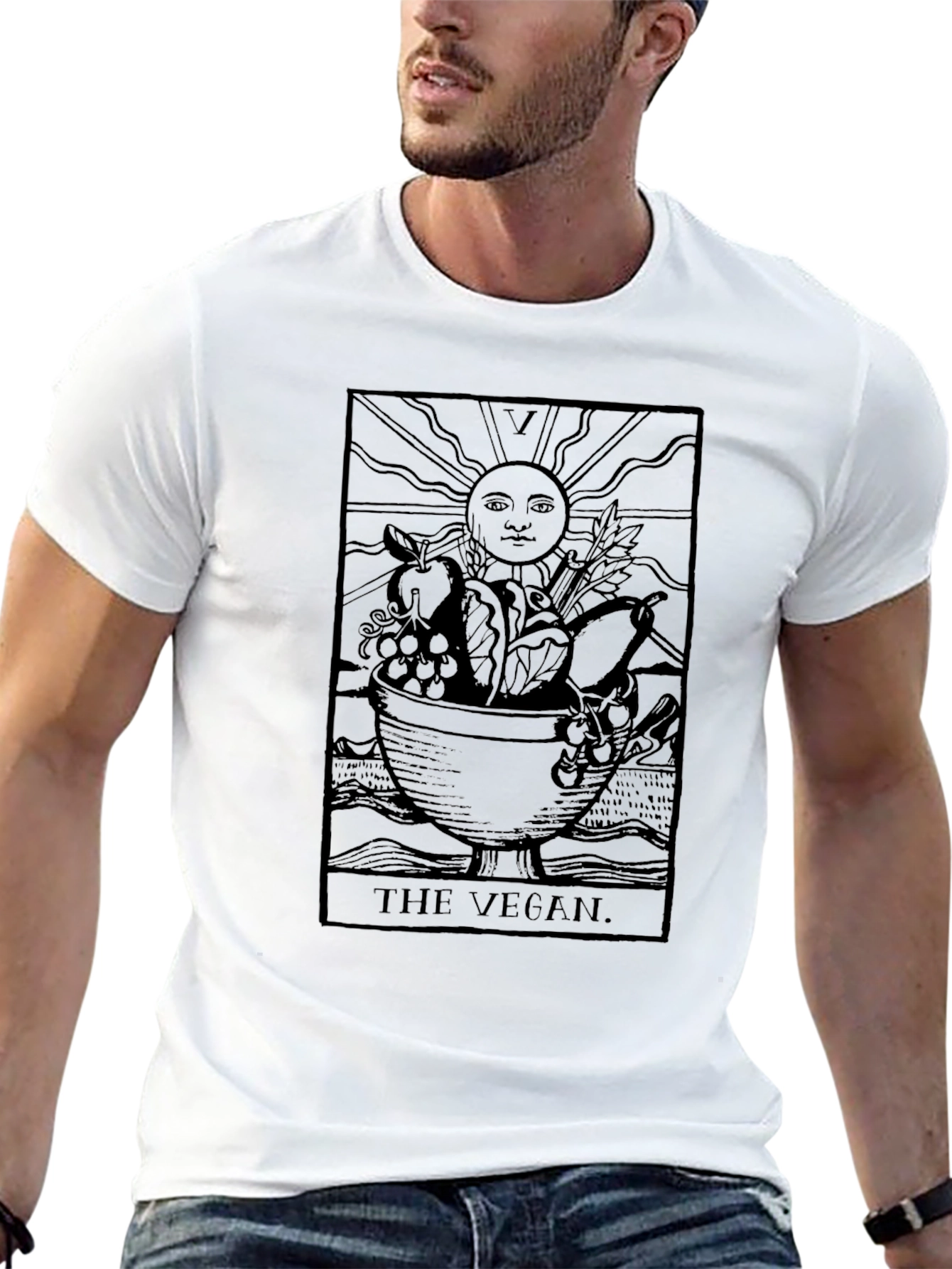 The Vegan Tarot Card T-Shirt - Black