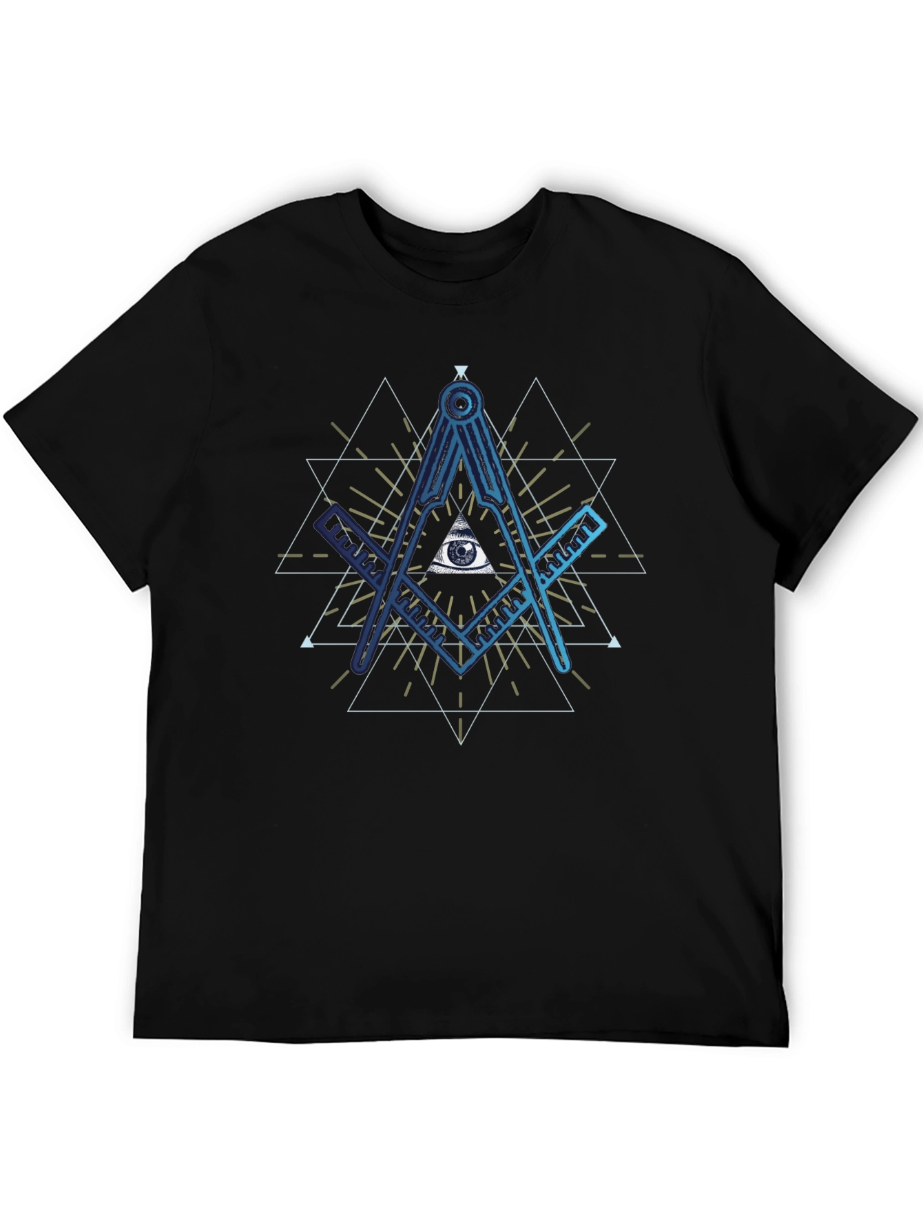 All Seeing Eye T-Shirt - Masonic Compass Design