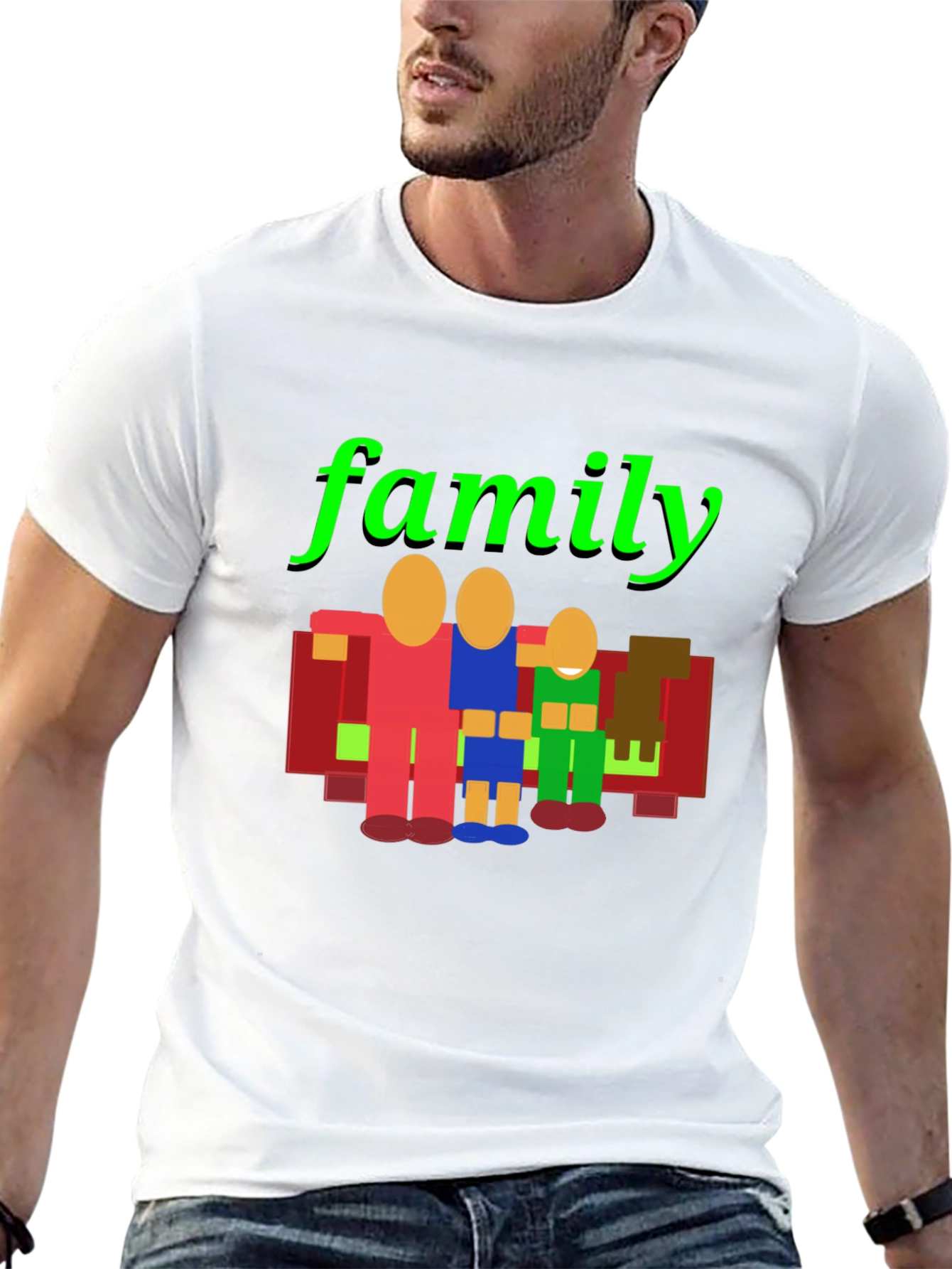 Family Graphic Print Crew Neck T-Shirt