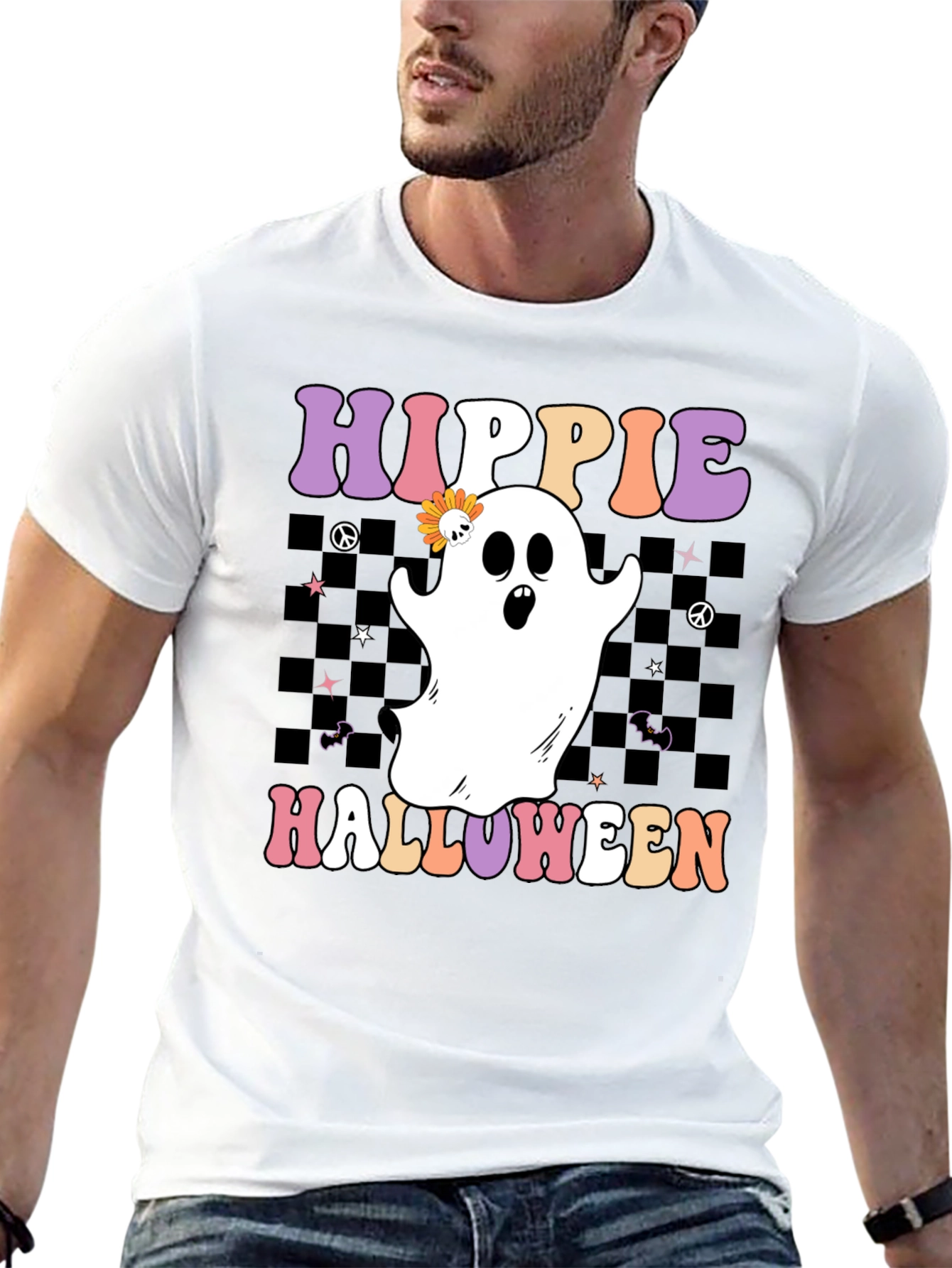 Hippie Halloween Ghost T-Shirt