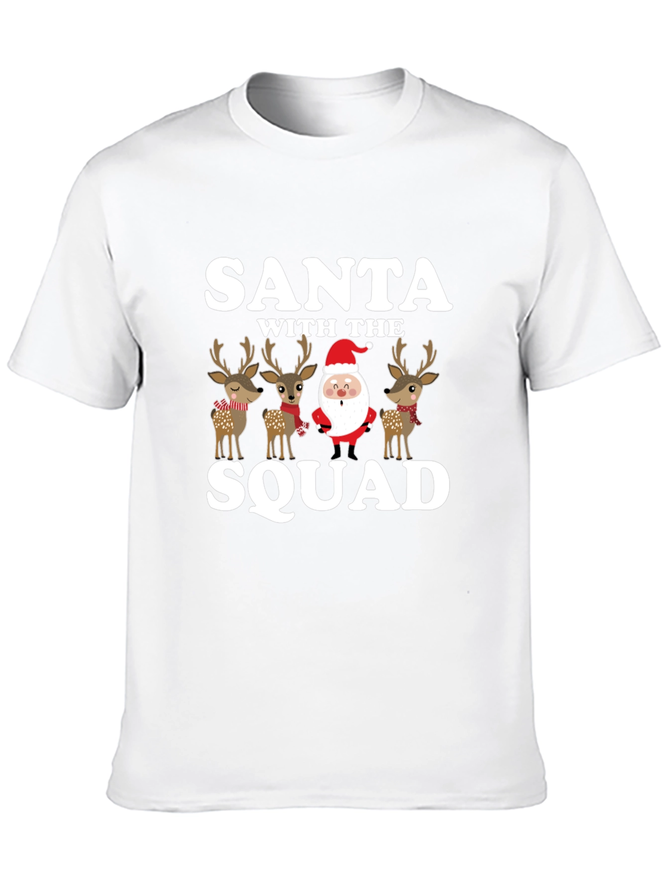 Santa With The Squad Black T-Shirt