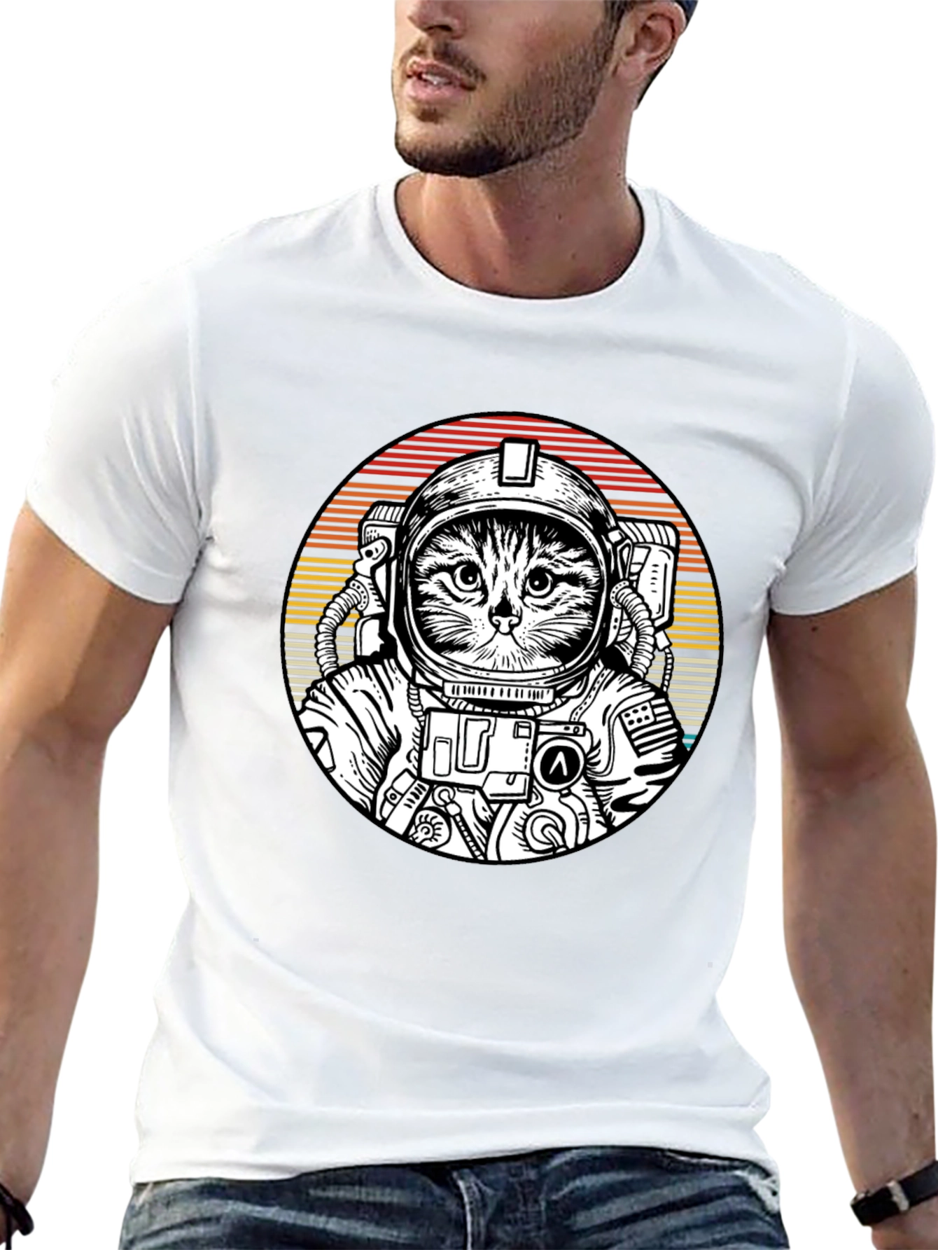 Cat Astronaut Graphic Tee - Space Kitty T-Shirt