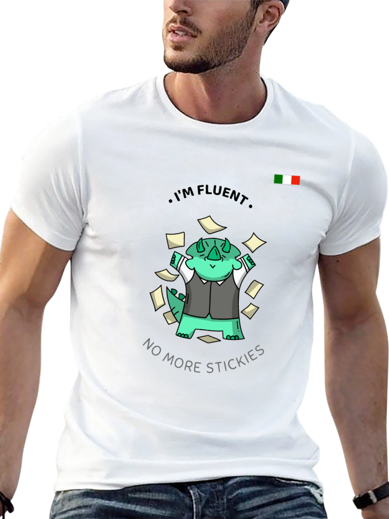 Fluent Dino T-Shirt - No More Stickies!