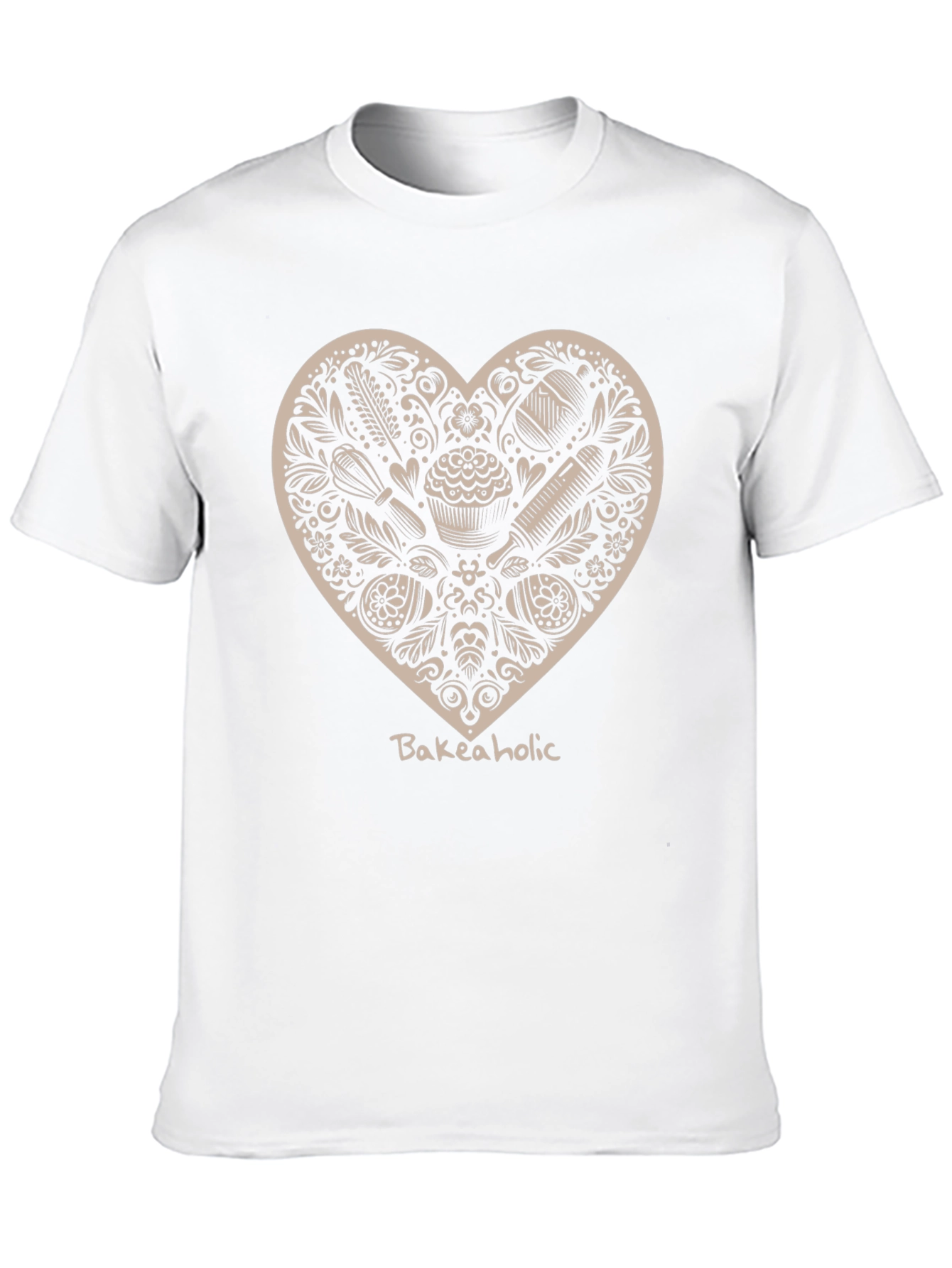 Bakeaholic Heart Graphic T-Shirt - Black