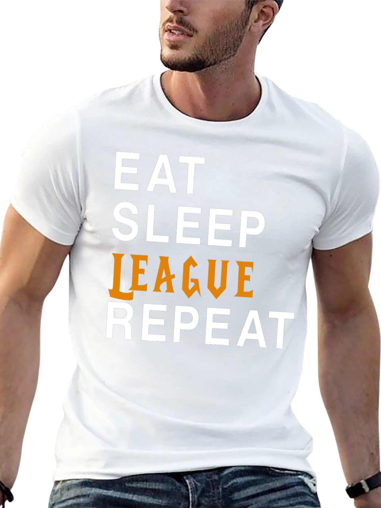 Eat Sleep League Repeat Graphic Tee - Black