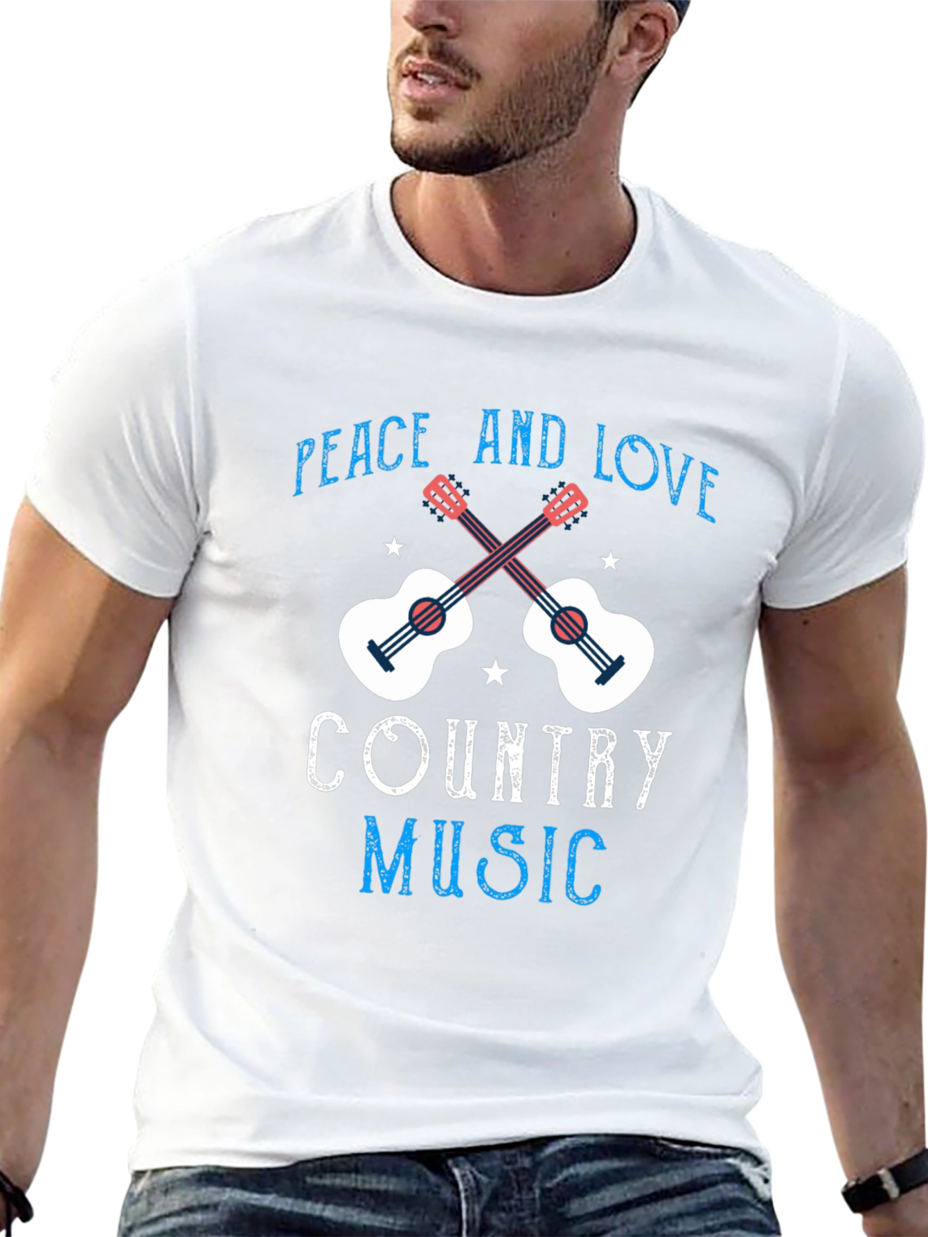 Country Music Peace & Love Graphic Tee