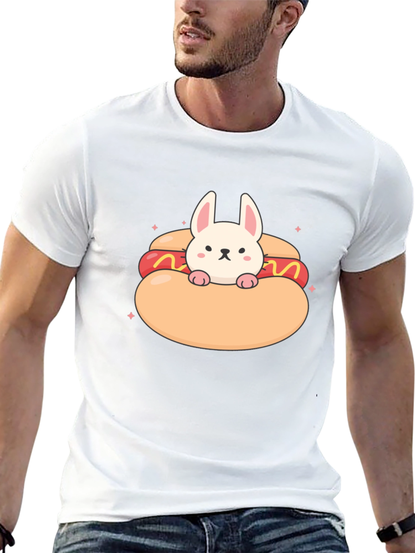Bunny in a Hotdog T-Shirt: Cute & Comfy Tee