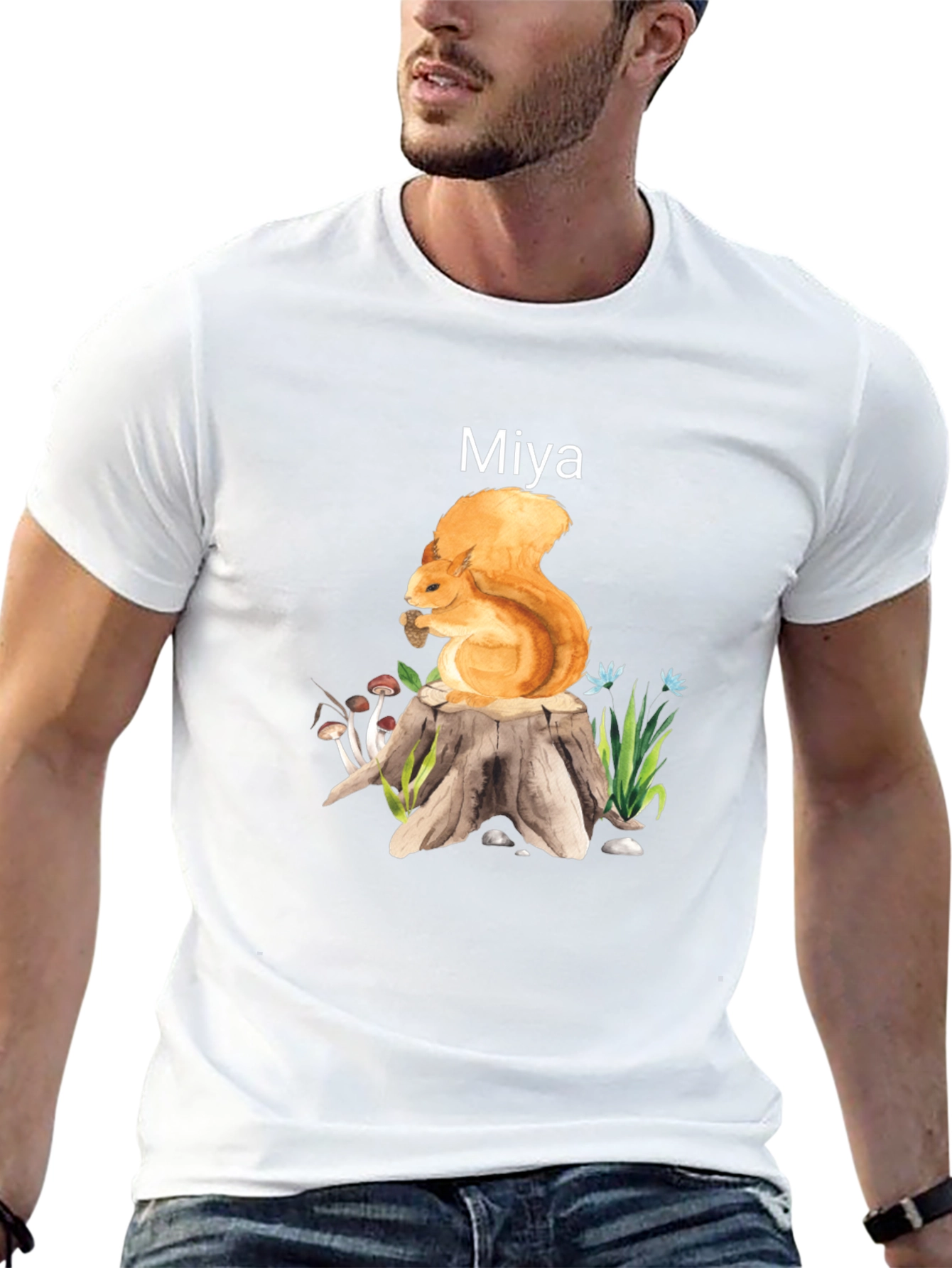 Squirrel on Stump Graphic Tee - Miya