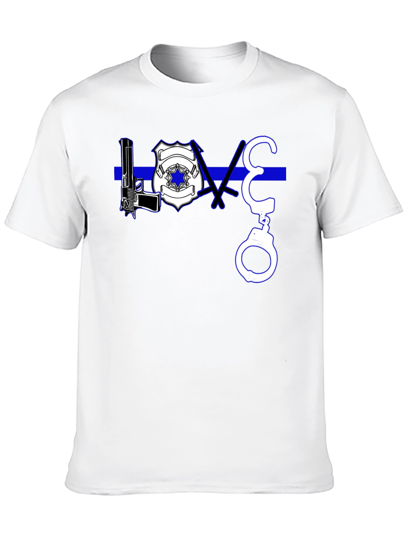 Thin Blue Line LOVE T-Shirt Police Support