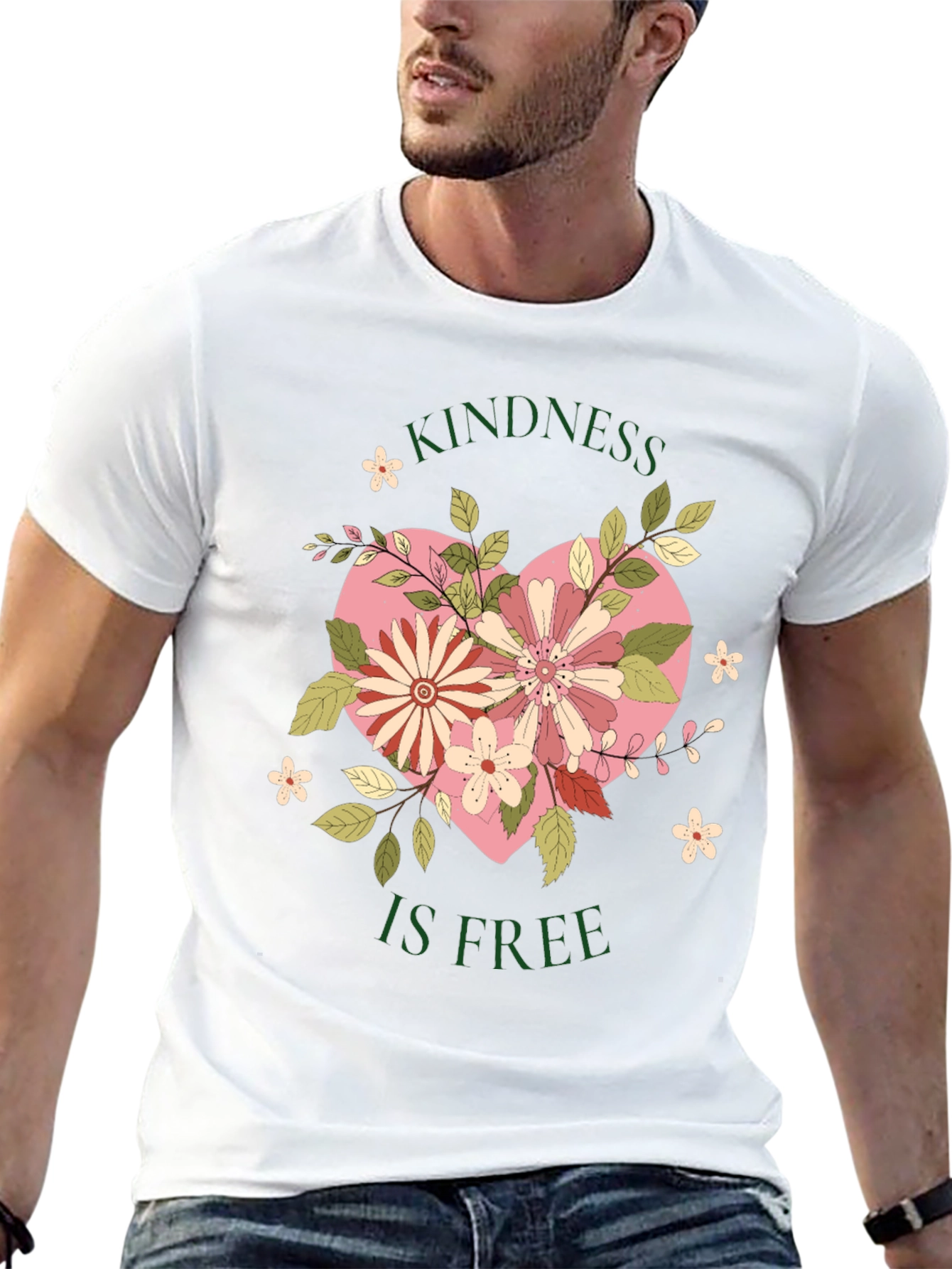 Kindness is Free Floral Heart Tee