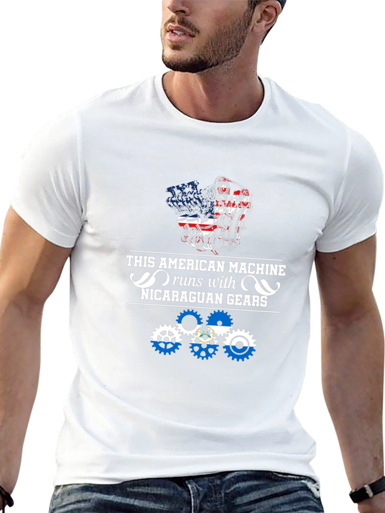 American Machine Nicaragua Gears Graphic Tee