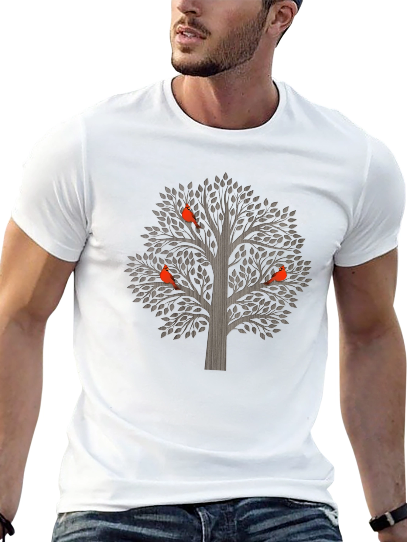 Tree and Bird Graphic T-Shirt - Unisex