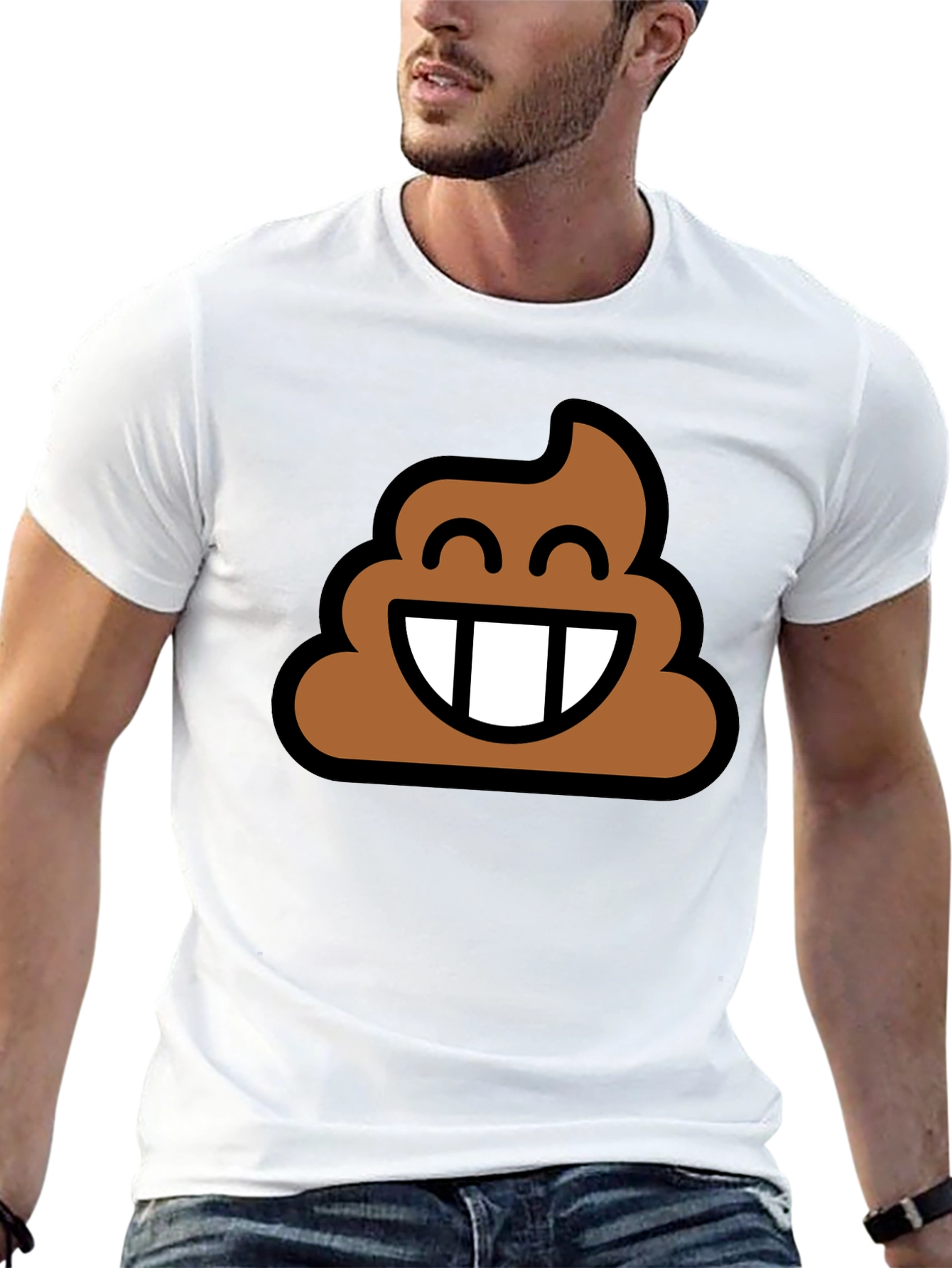Poop Emoji Graphic Tee - Black