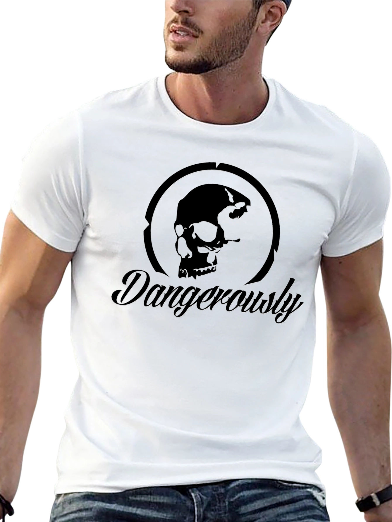 Skull Dangerously Graphic T-Shirt - Mens Black Tee