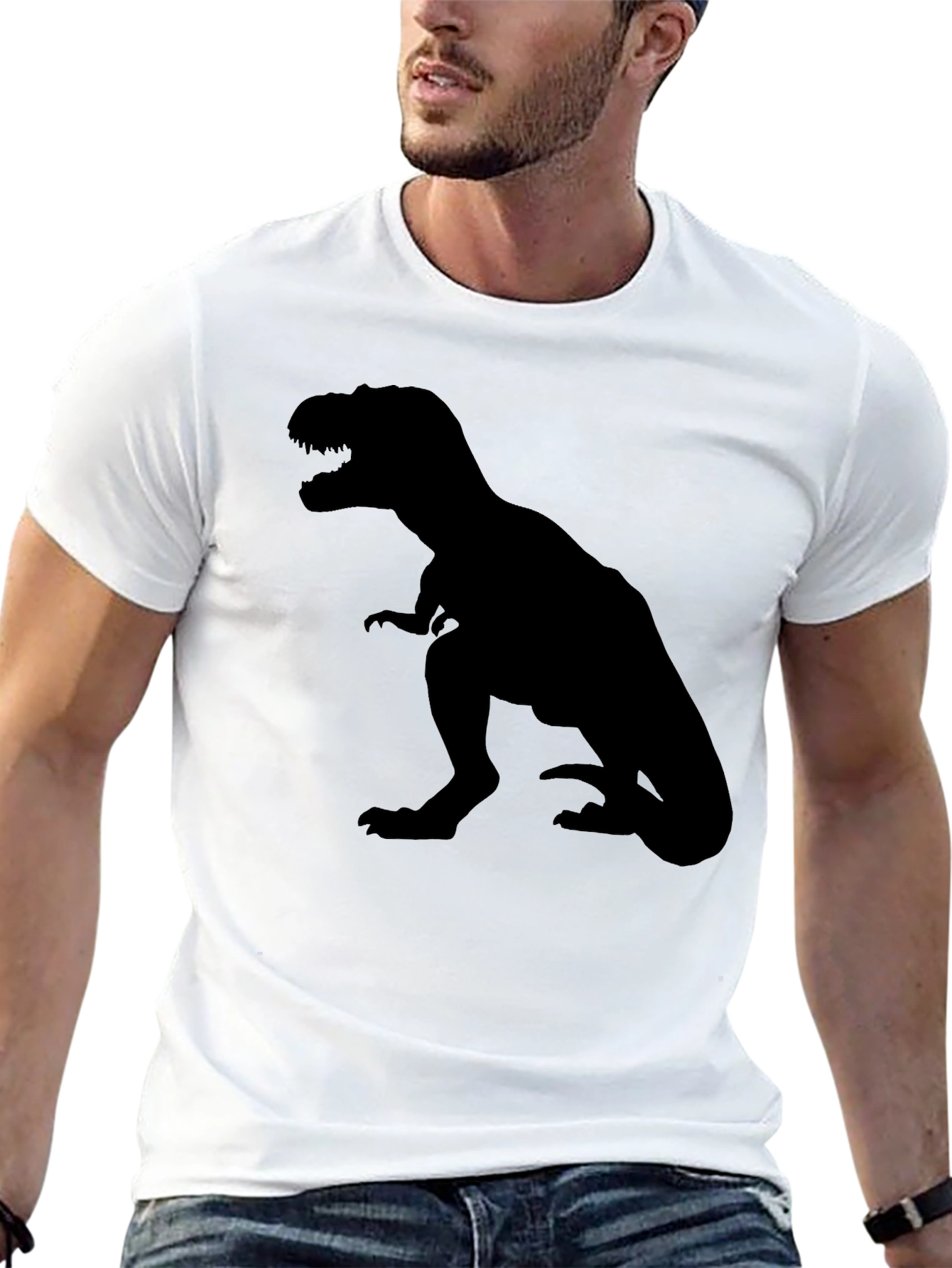 Black T-Rex Dinosaur Graphic Tee
