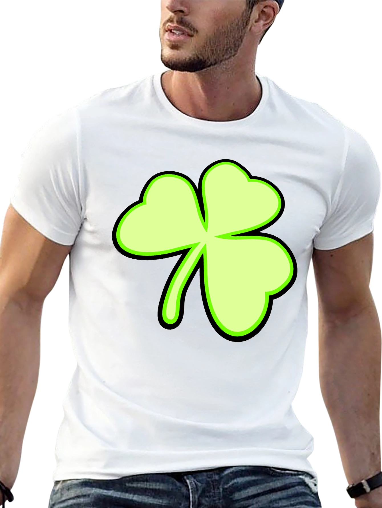 Lucky Shamrock Graphic Tee - Mens Black T-Shirt
