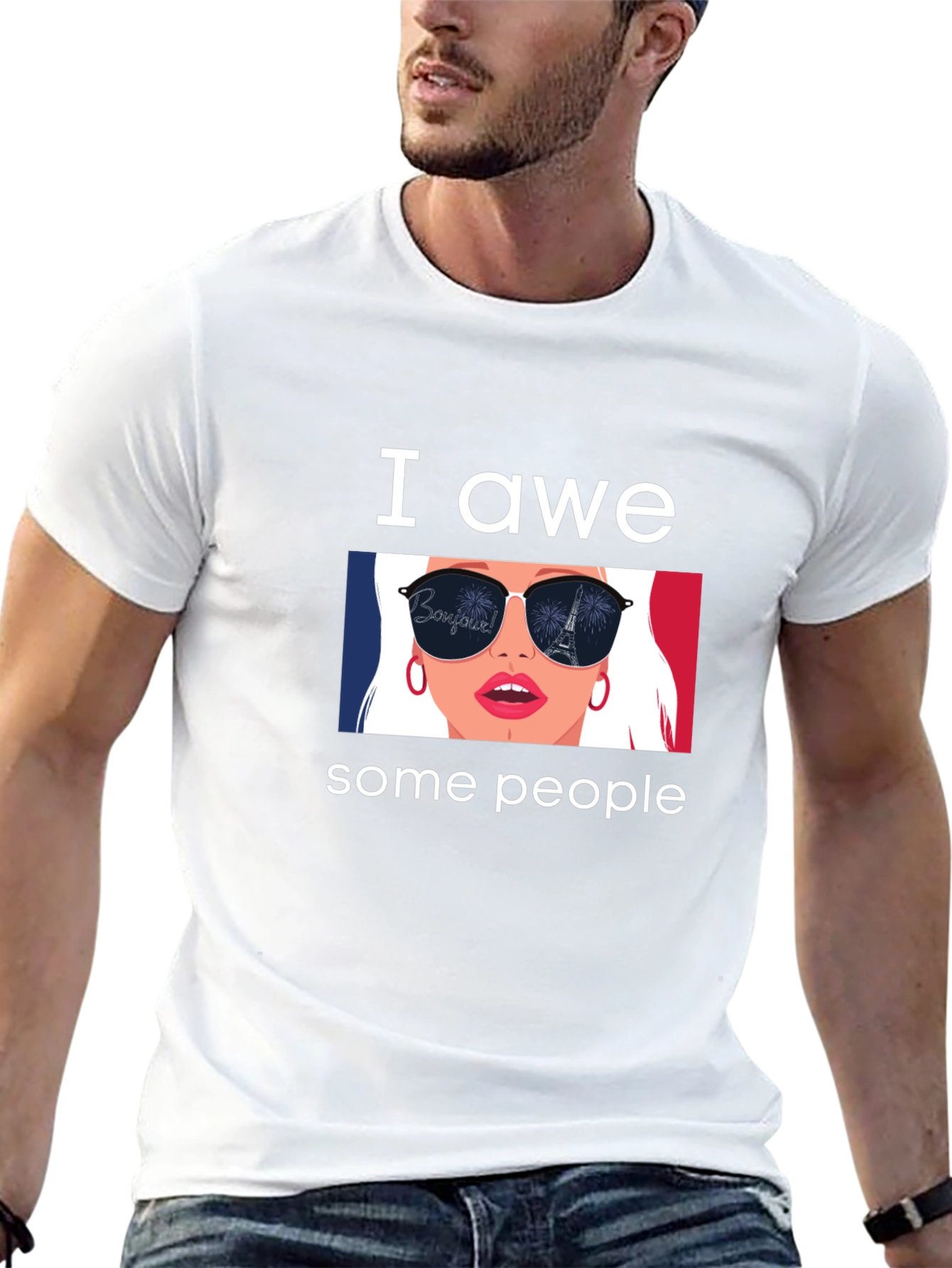 I Awe Some People T-Shirt - Eiffel Tower Sunglasses
