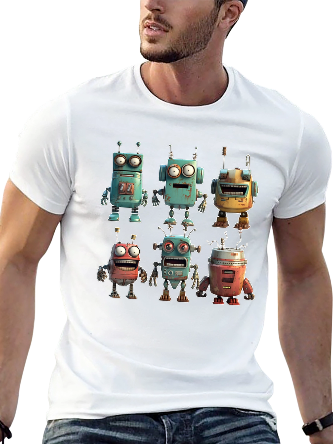Retro Robot T-Shirt - Funky Sci-Fi Style!