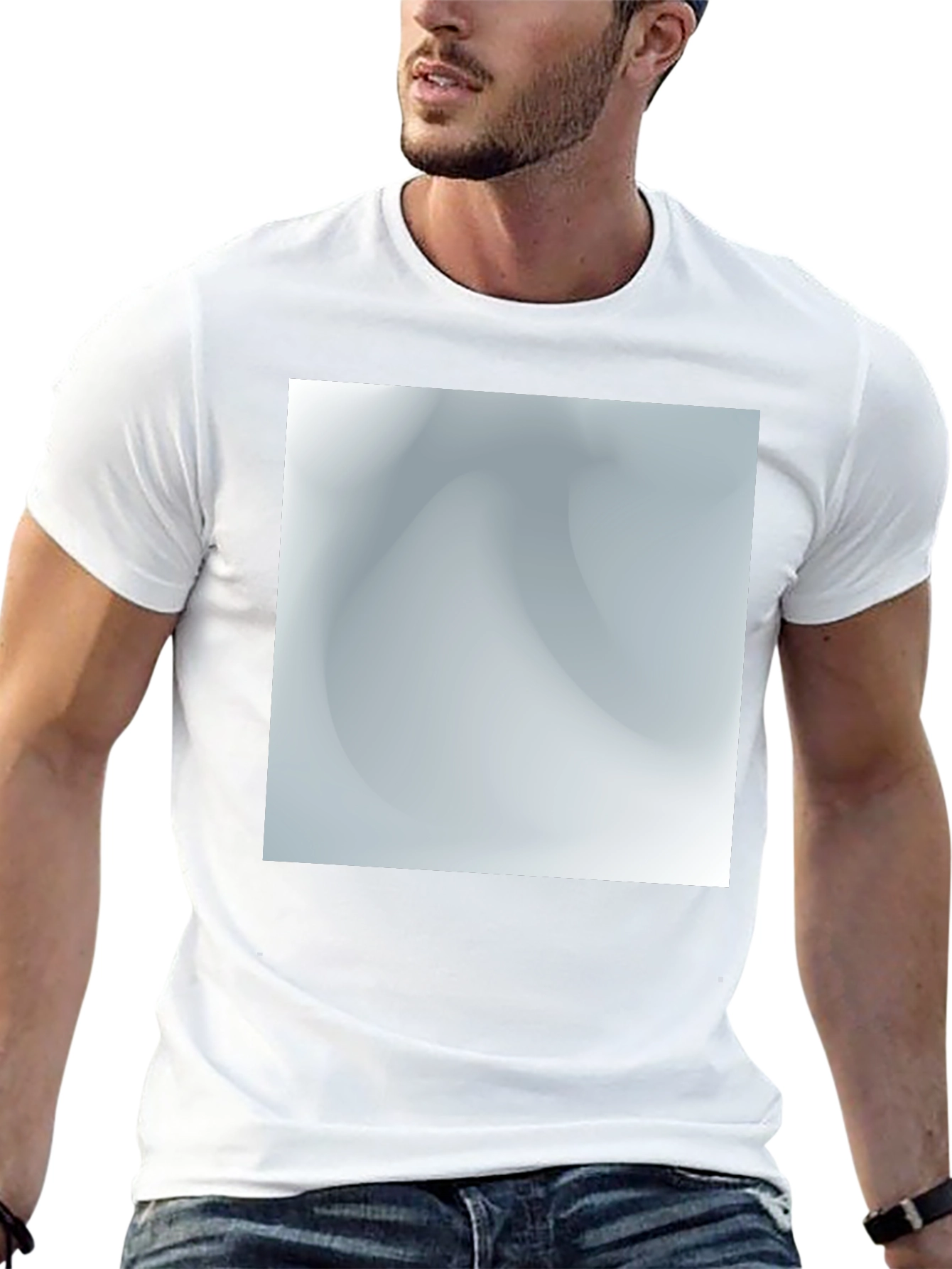 Stylish Black Tee with Abstract Graphic Design