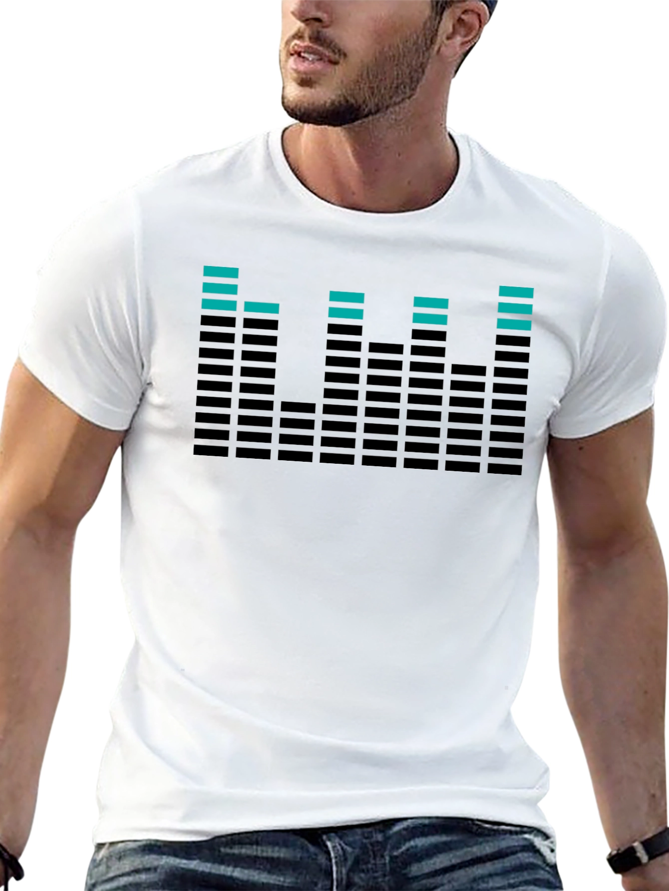 Cool Equalizer Graphic Tee - Black Cotton T-Shirt