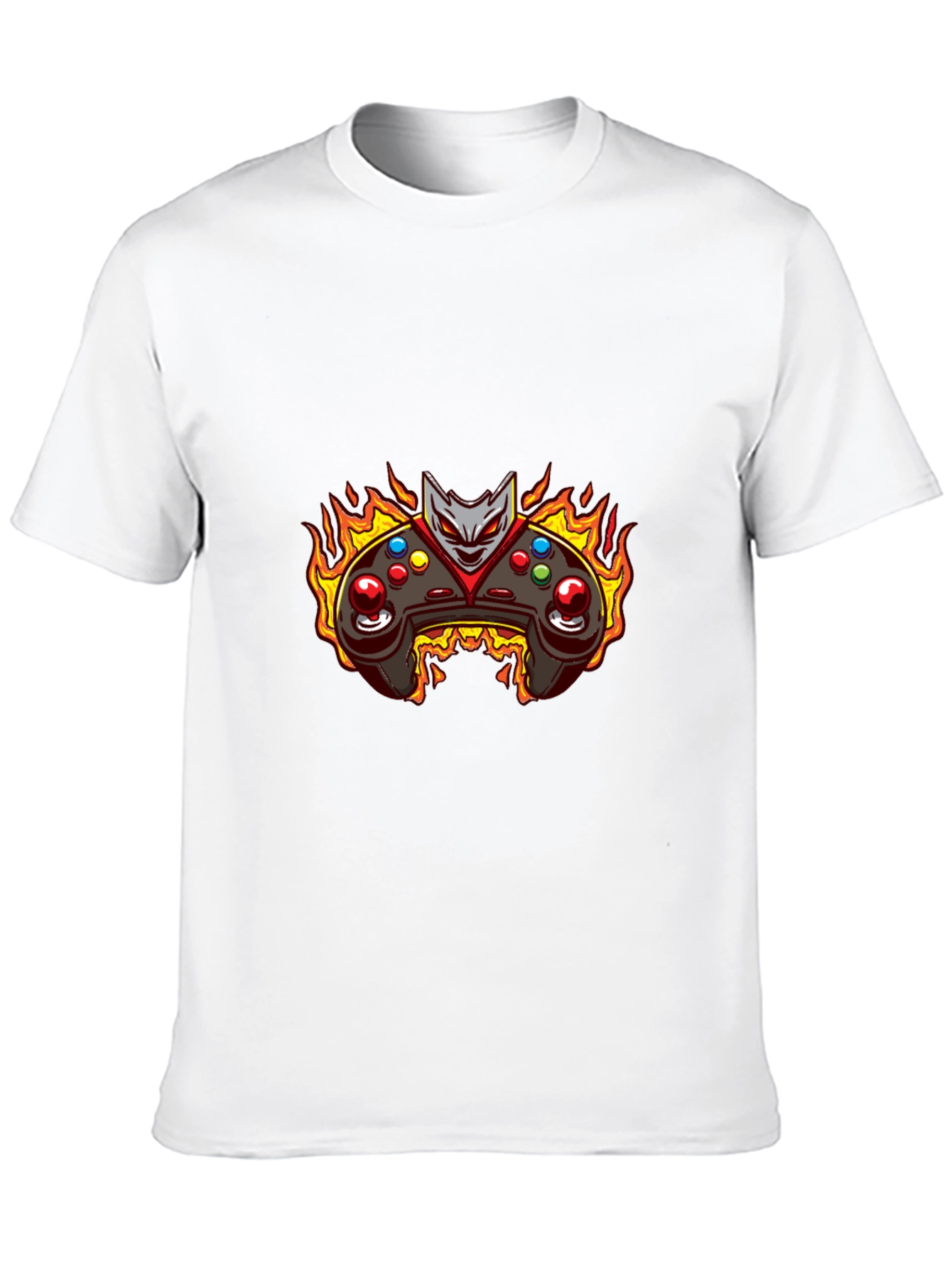 Fiery Game Controller T-Shirt - Black