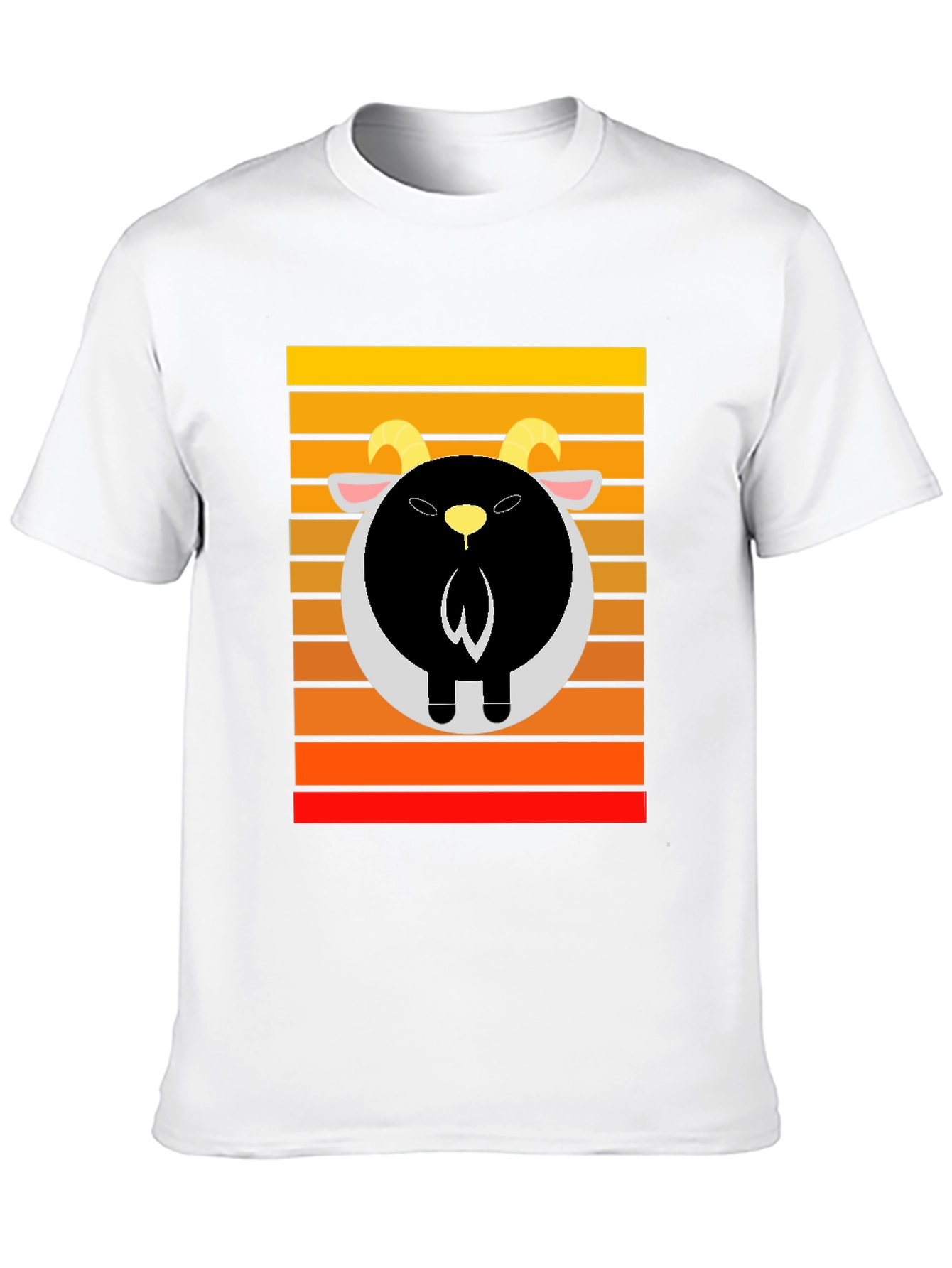 Retro Goat Graphic Tee - Black