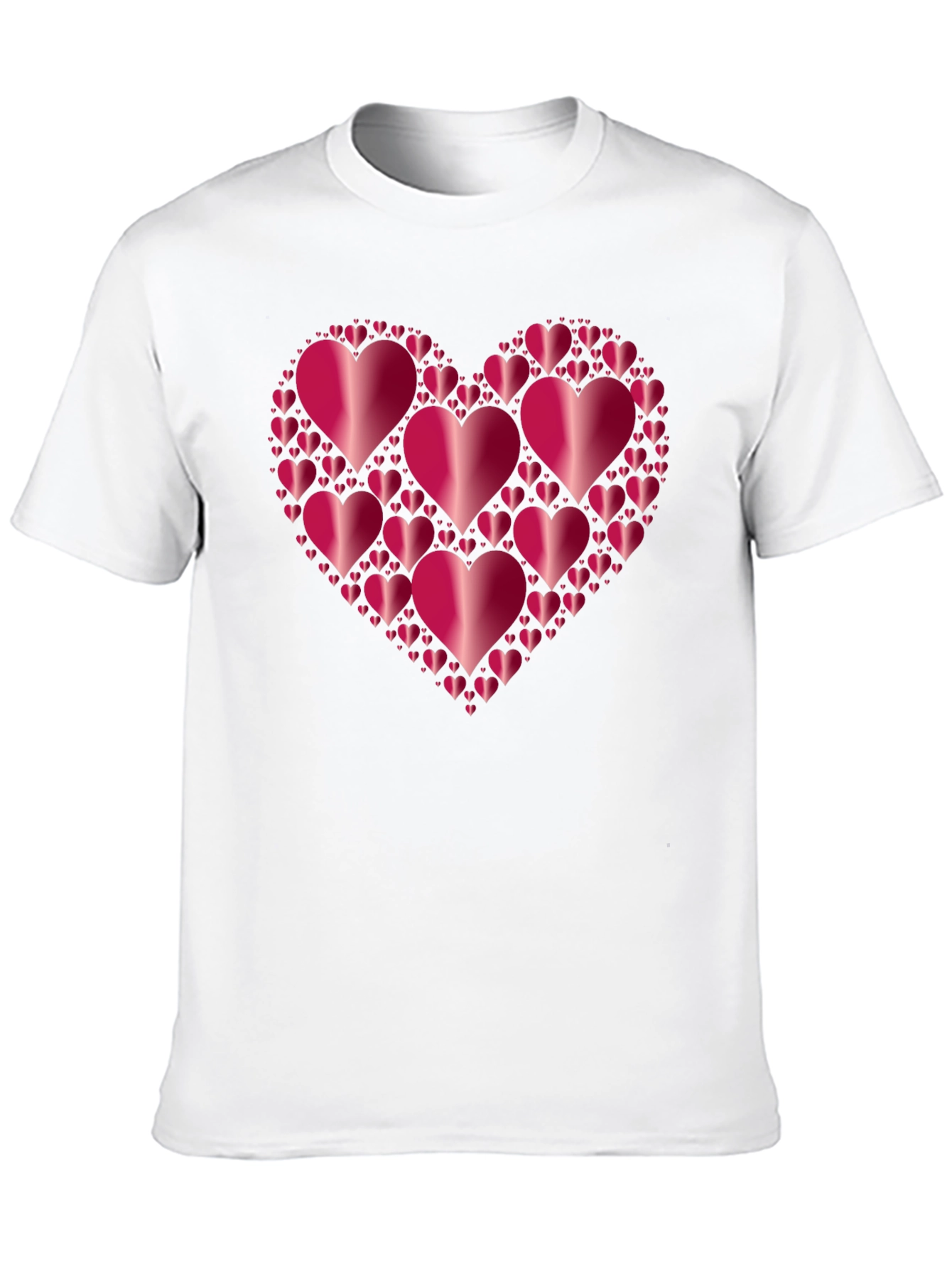 Heart Cluster Black T-Shirt - Love Design