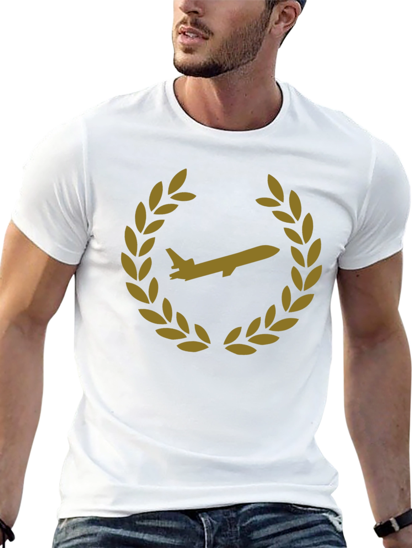 Emblem T-Shirt: Jet Laurel Wreath Design