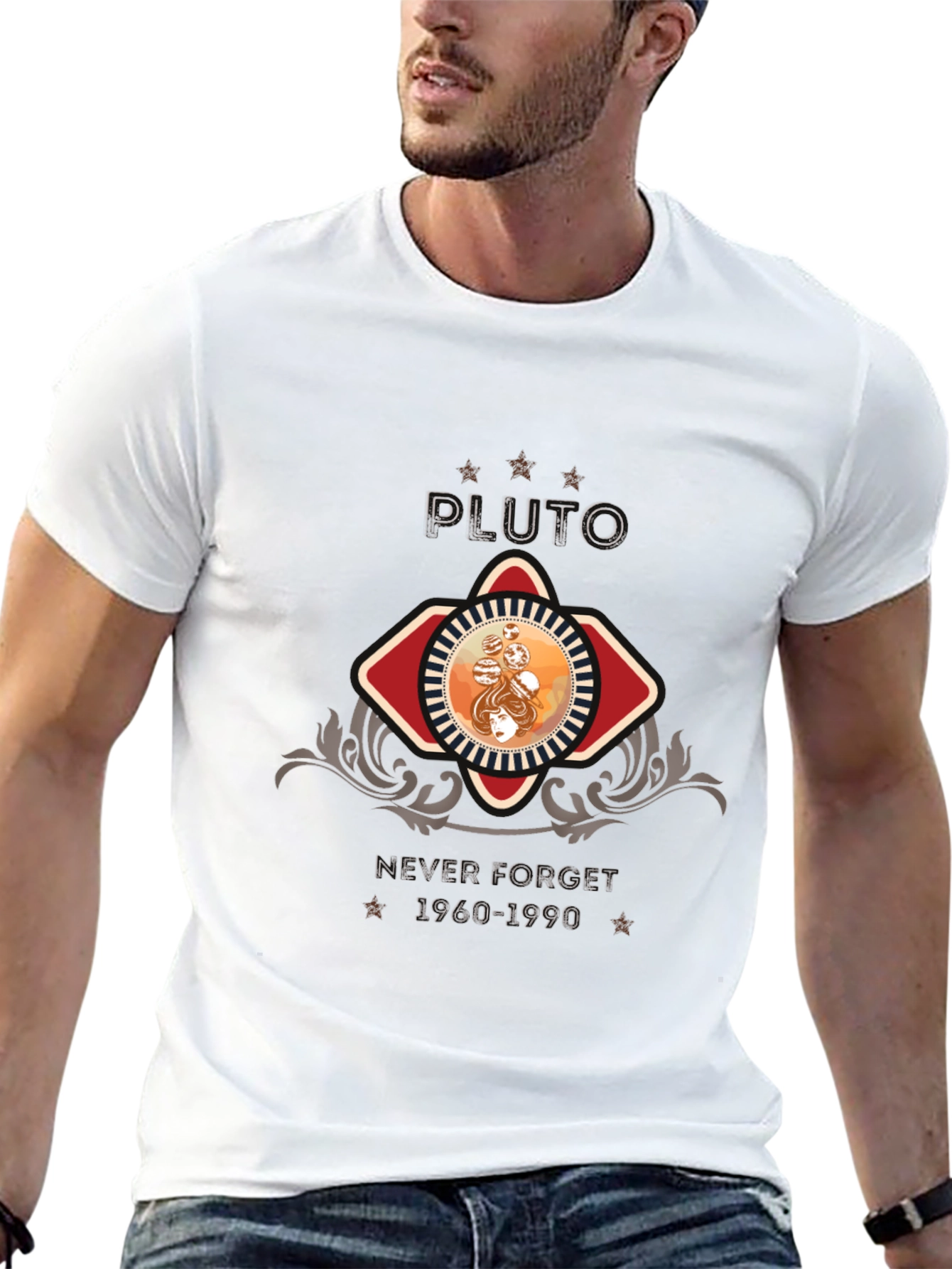 Retro Pluto T-Shirt - Never Forget 1960-1990