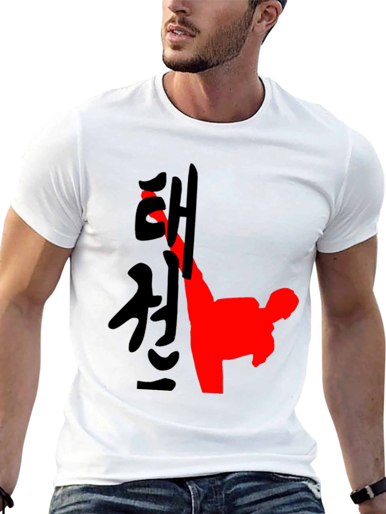 Taekwondo Black T-Shirt Martial Arts Kick