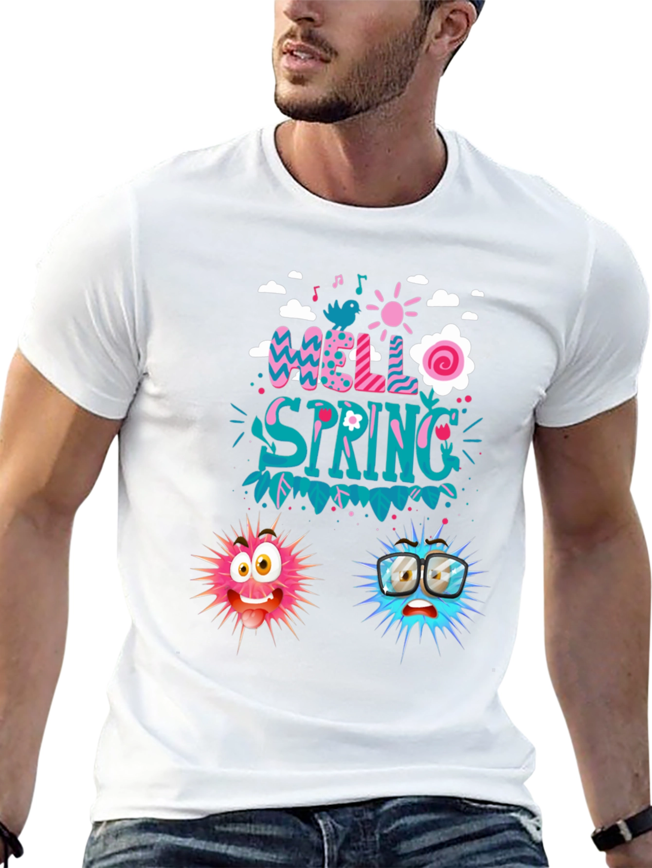 Hello Spring Graphic Tee - Fun Casual Wear