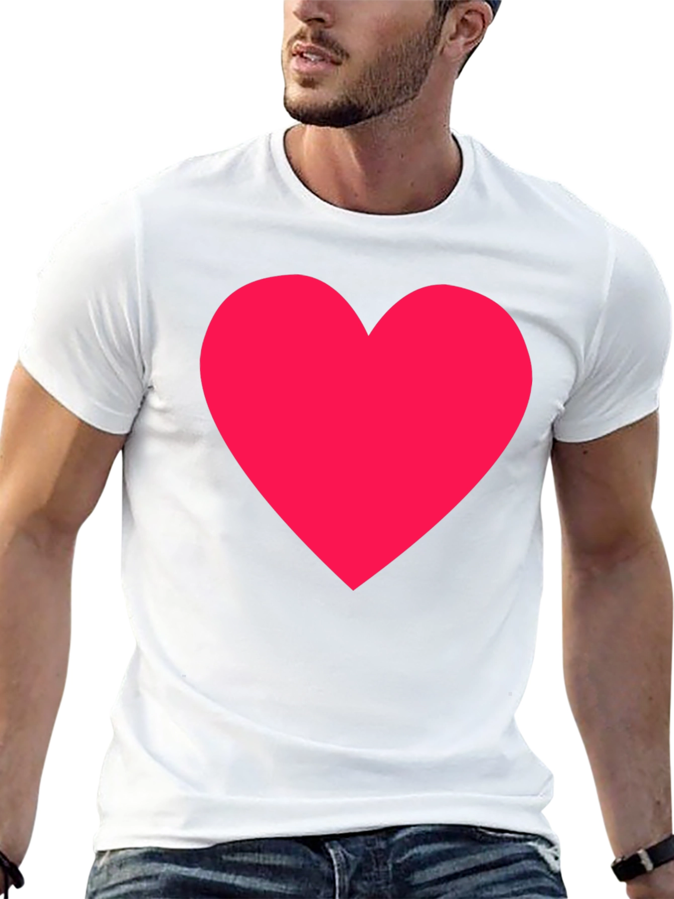 Black T-Shirt with Red Heart